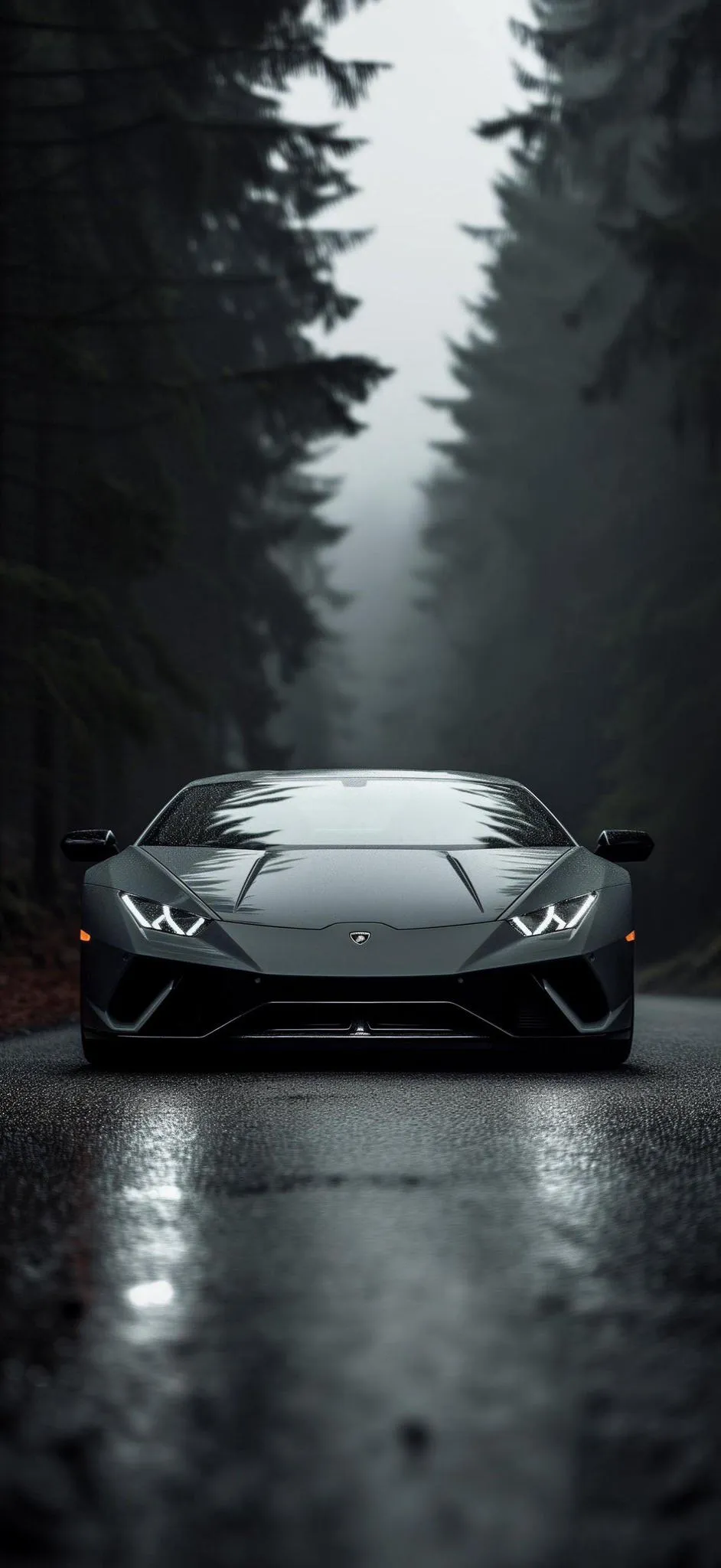Stunning Black Supercar in Forest Wallpaper for Style Fans