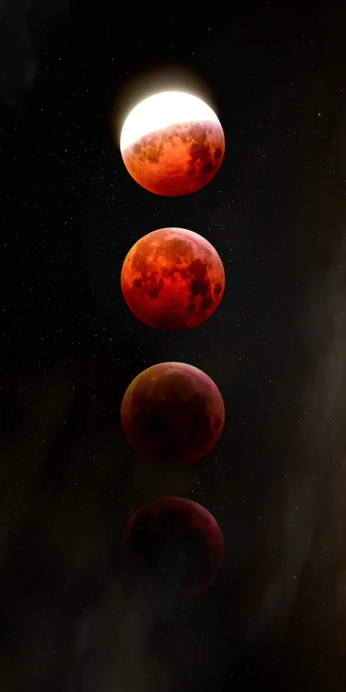 Stunning Blood Moon Phases Night Sky View Wallpaper