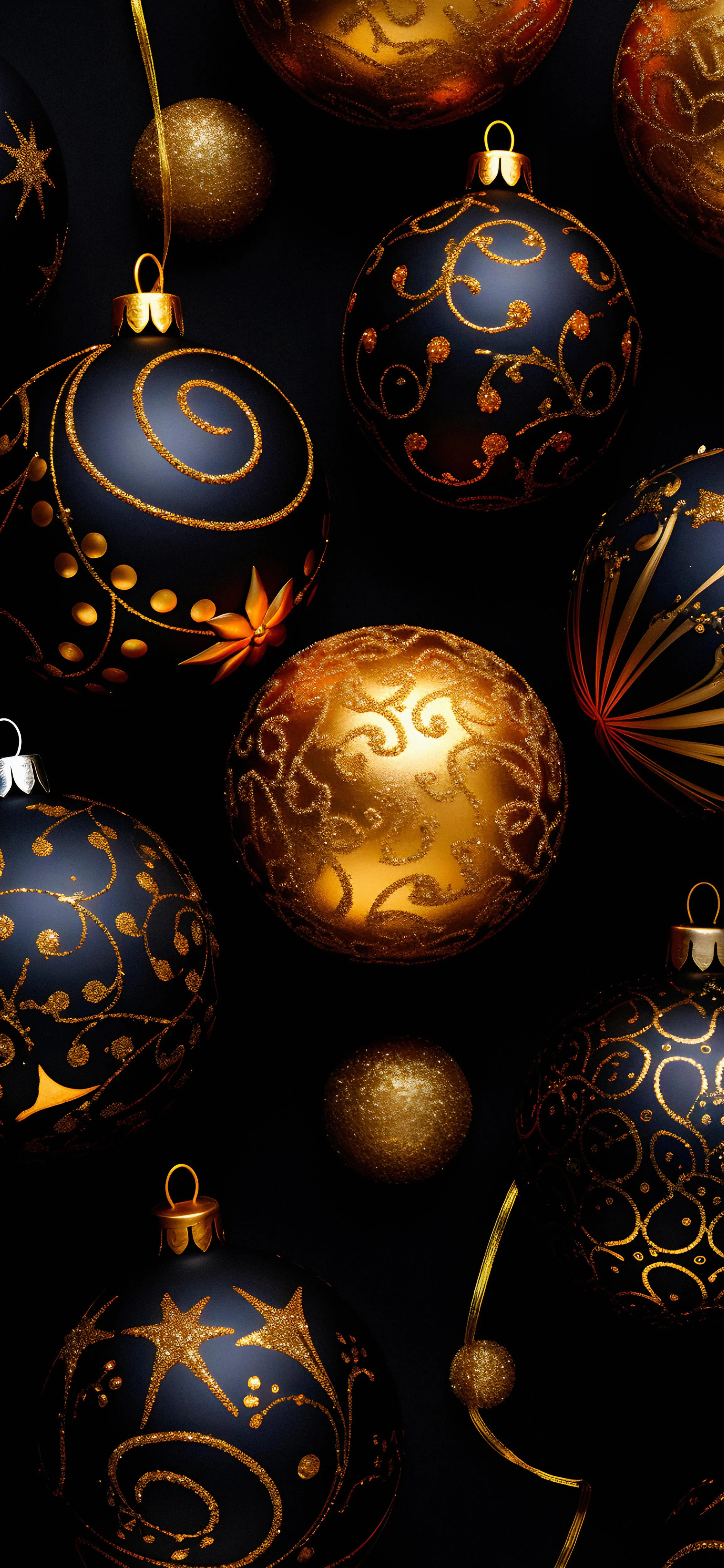 Stunning Ornaments in Warm Golden Glow for Festive Vibes