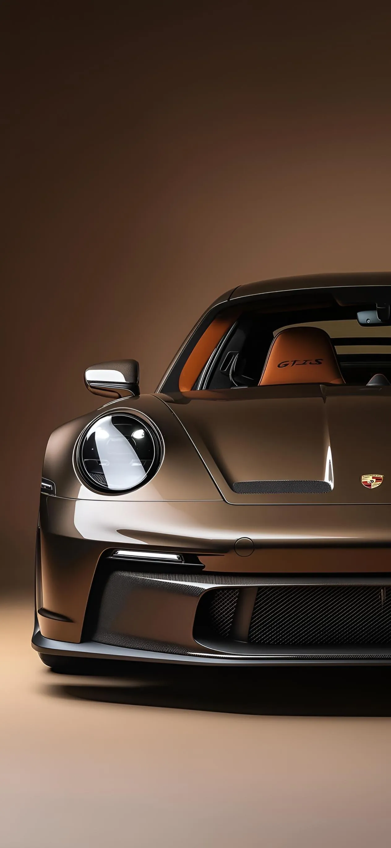 Stylish Bronze Sports Car Render for Mobile Display