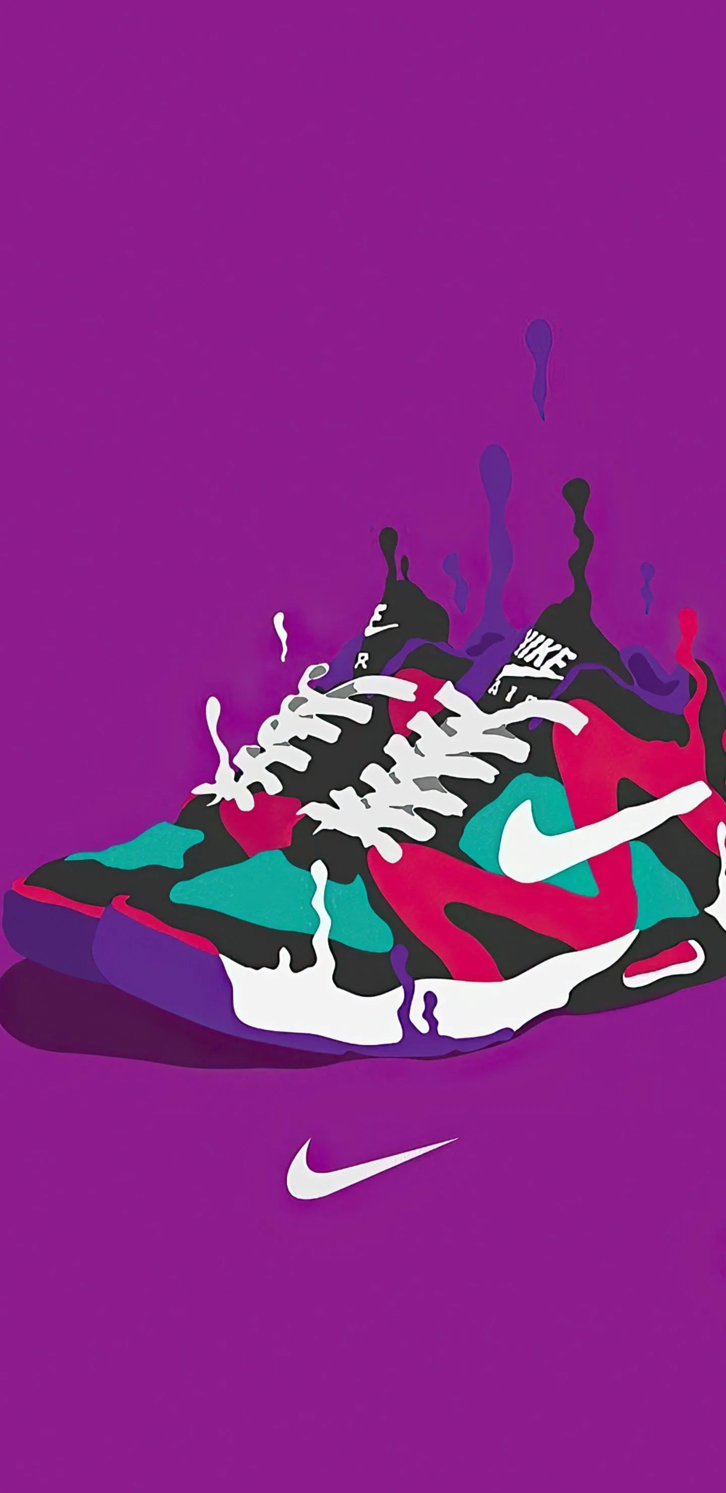 Stylish Nike Shoes in Bold Pink Background Design Wallpaper