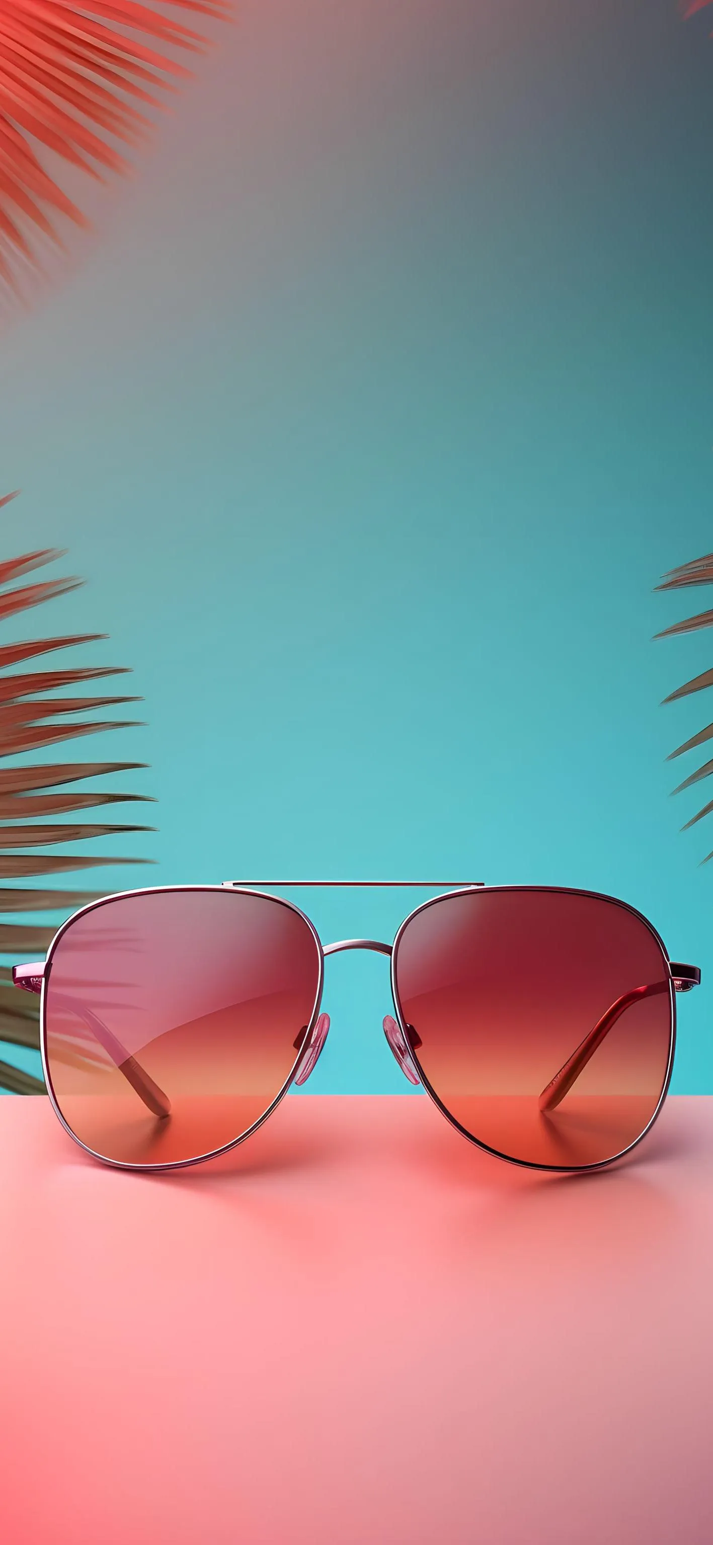 Stylish Pink Sunglasses on Soft Blue Background Wallpaper