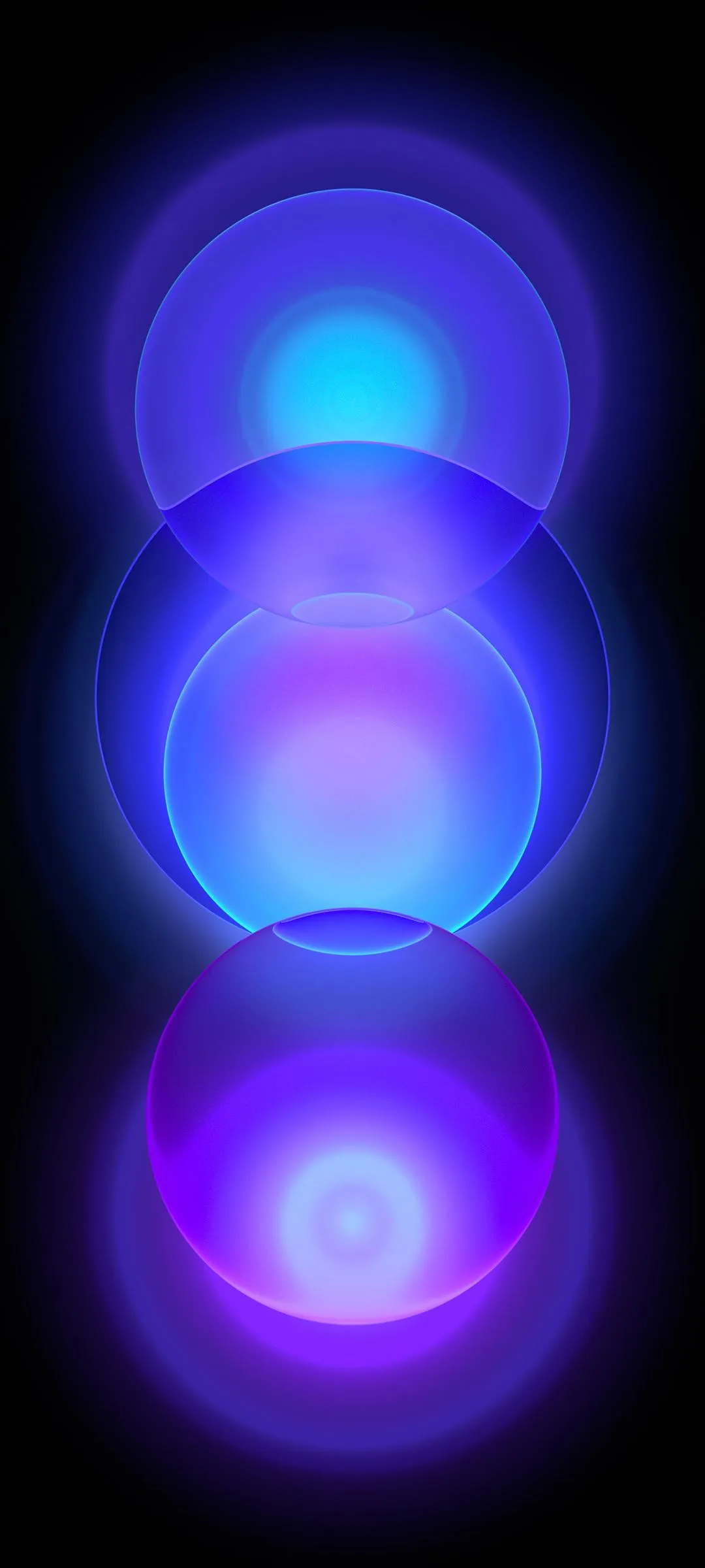 Stylish Purple Neon Circles Digital Wallpaper for Devices