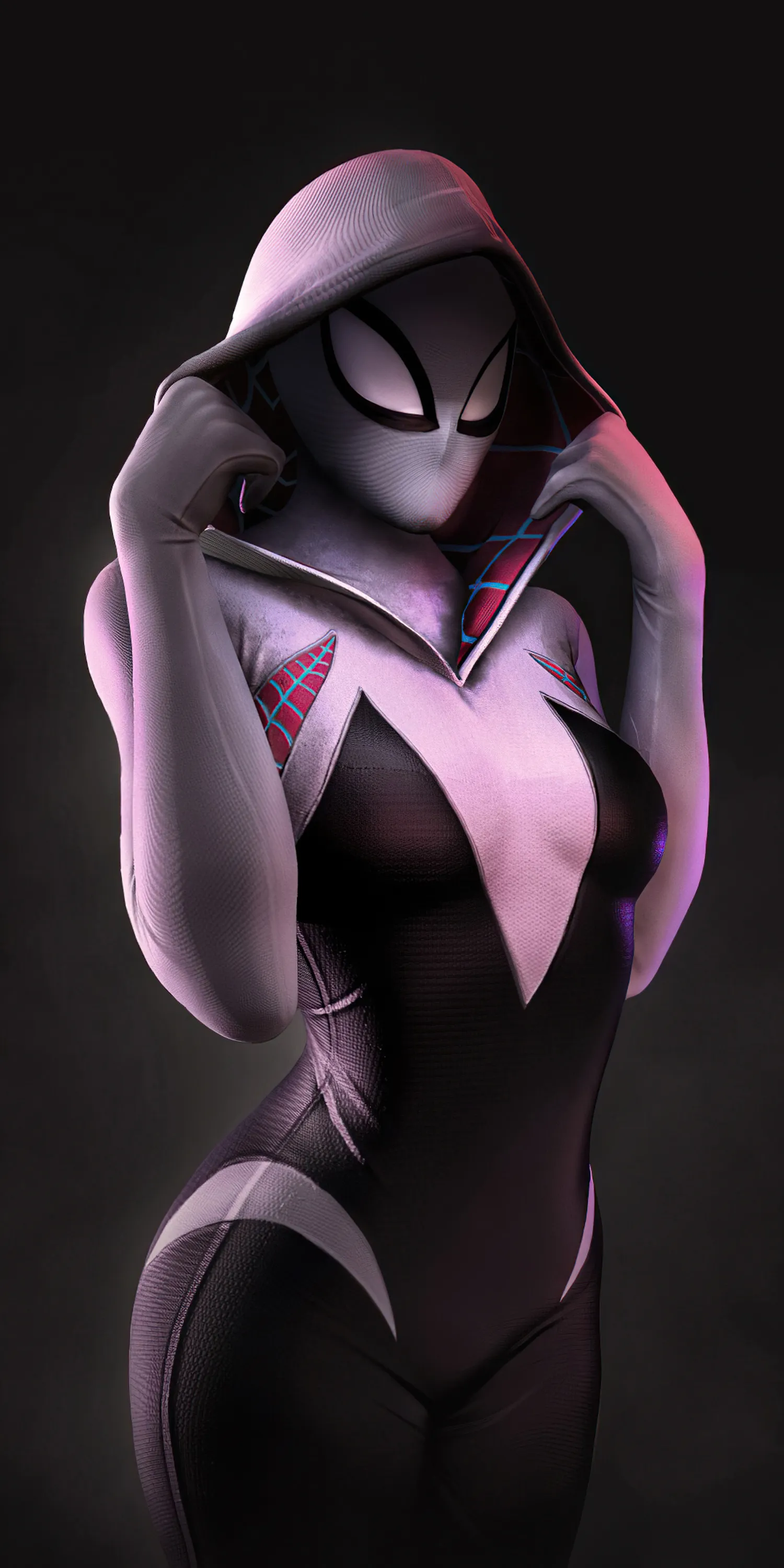 Stylish Spider Hero in Modern White and Pink Suit Image