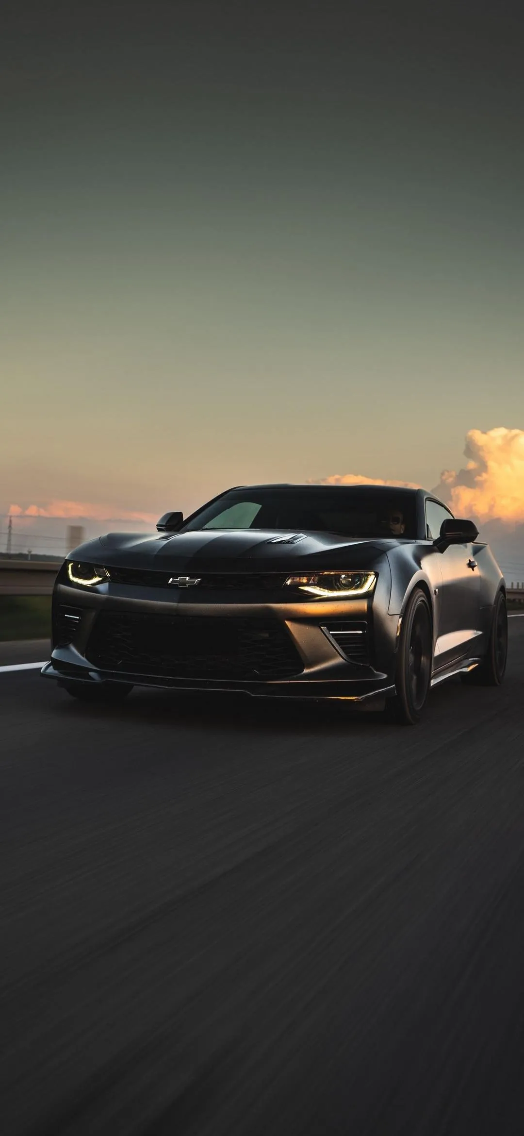 Stylish Sports Car on Road Speed Motion Blur Wallpaper