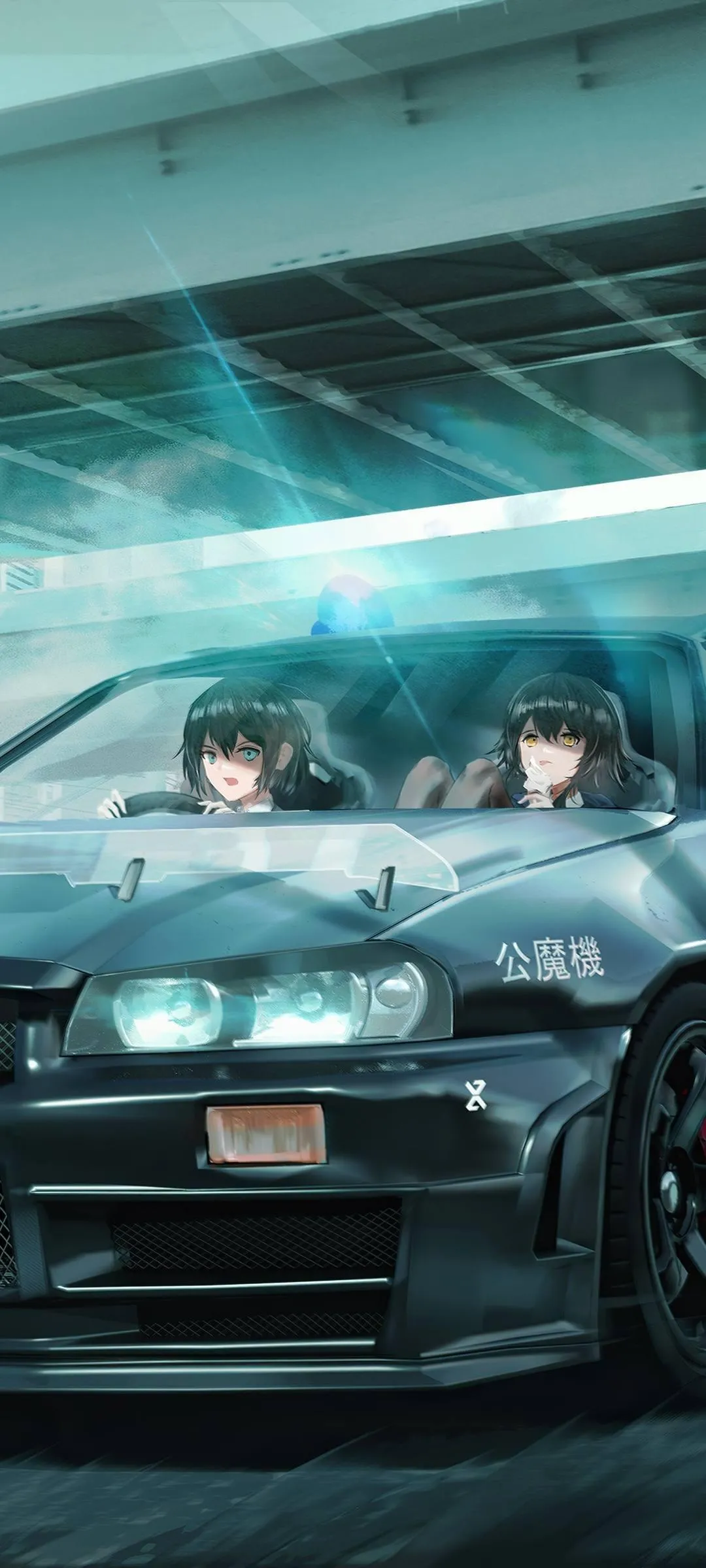 Stylish Sports Car Parked in Futuristic Garage View