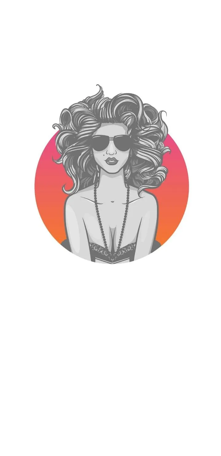 Stylish Woman Portrait with Red Circle Background Wallpaper