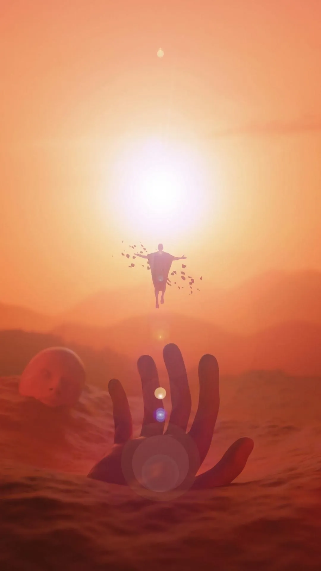 Sunrise Hand Silhouette Art for Inspirational Display