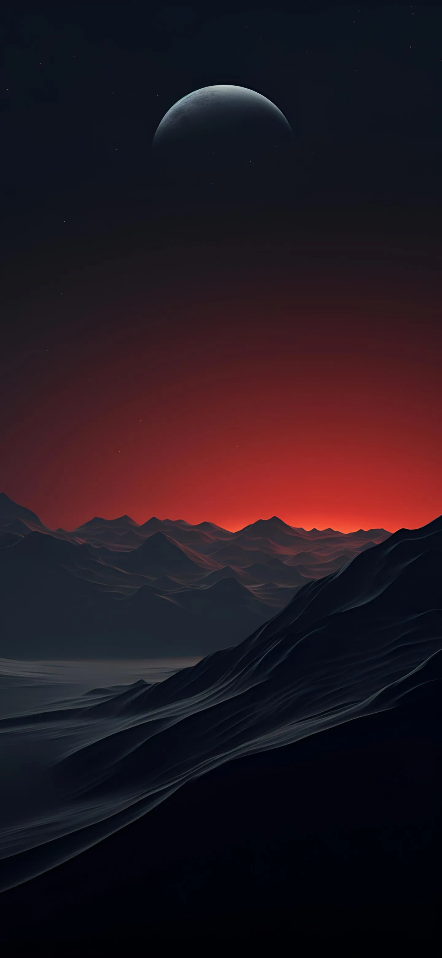 Sunset Glow Over Mountain Silhouette Minimal Theme