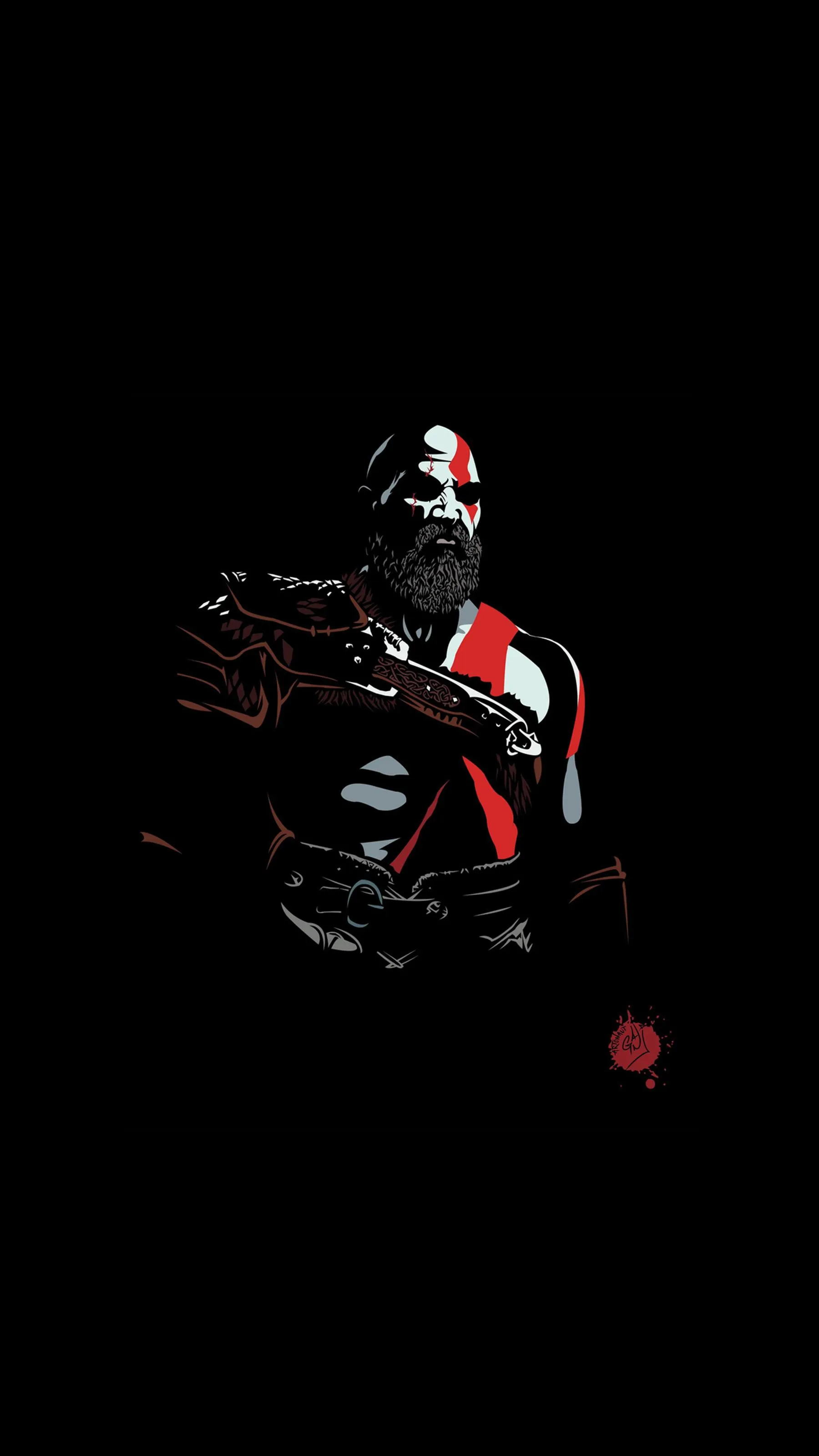 Superhero Figure in Black Background with Red Suit Wallpaper