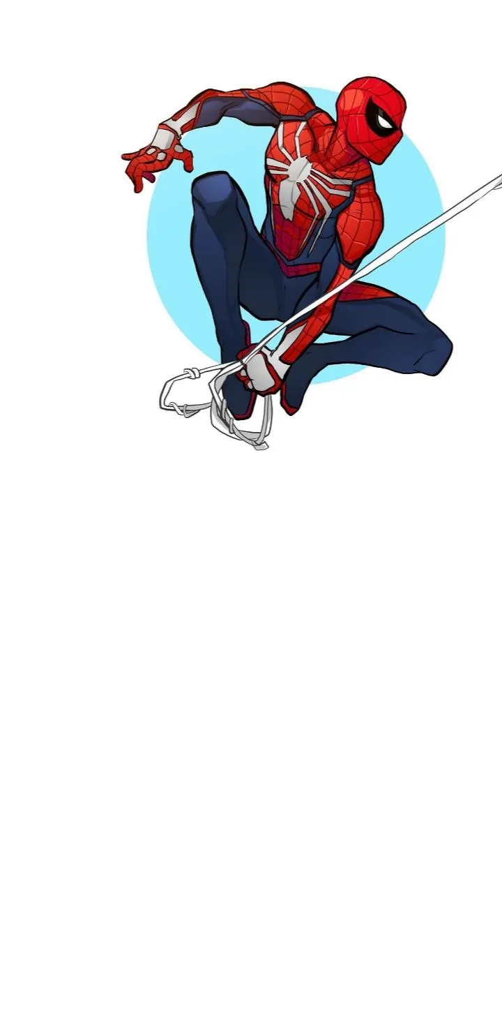 Superhero Swinging in Action Cartoon Mobile Art Wallpaper