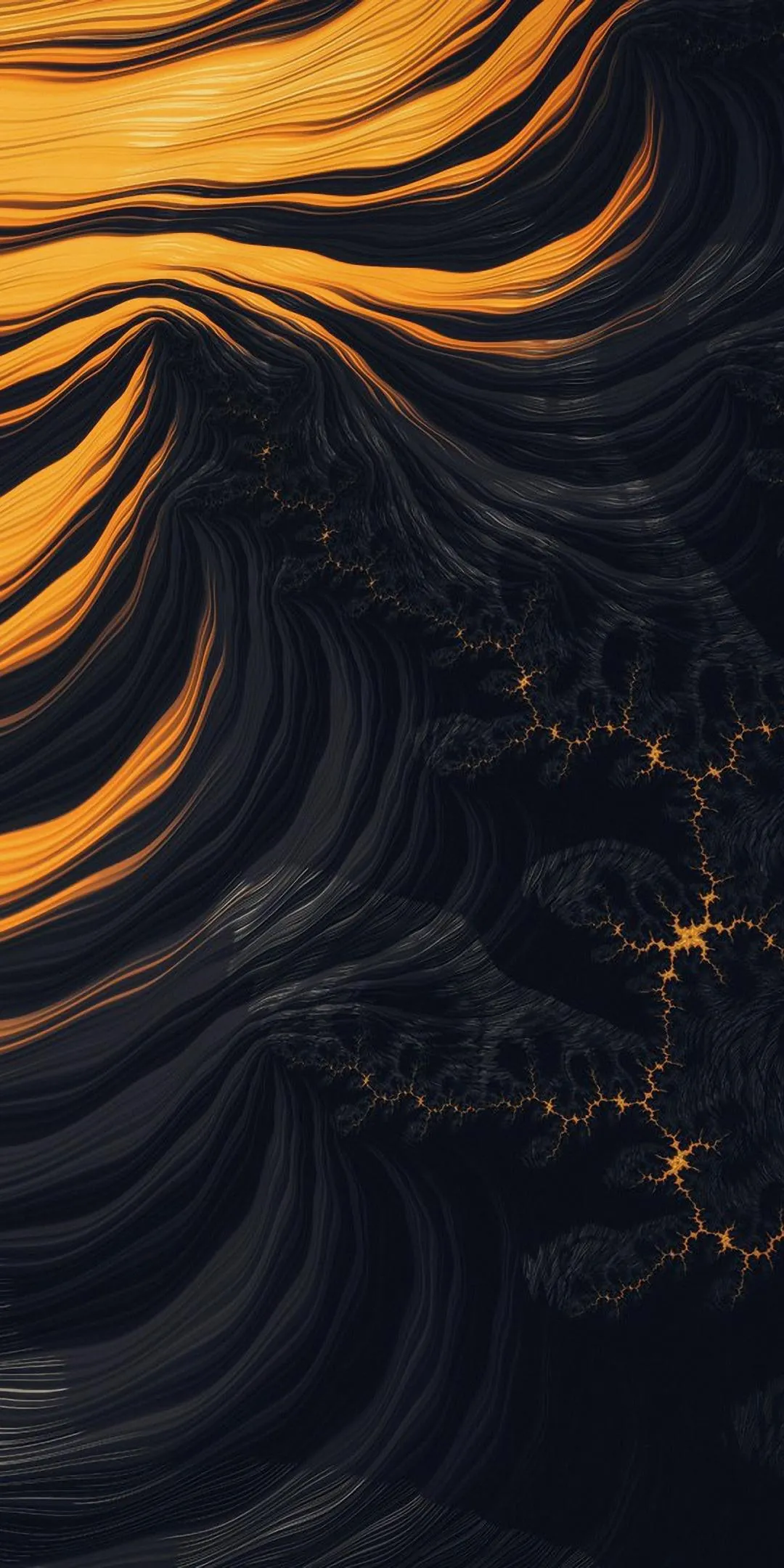 Swirling Golden Abstract Design with Rich Dark Tones