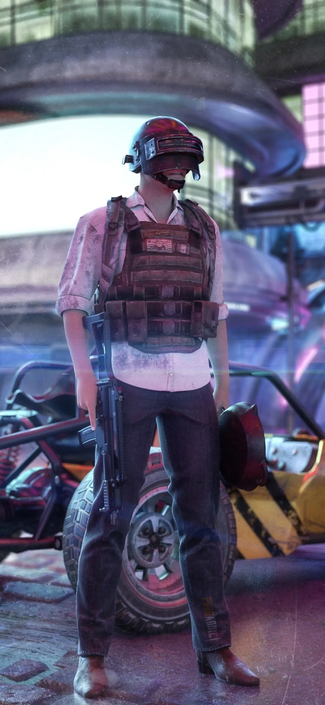 Tactical Fighter in Urban Warfare Gear Stands Ready