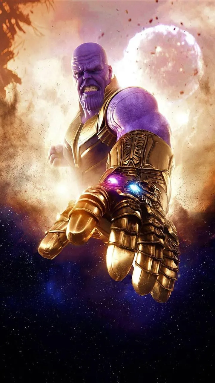 Thanos Power Rises with Infinity Gauntlet in Battle Scene