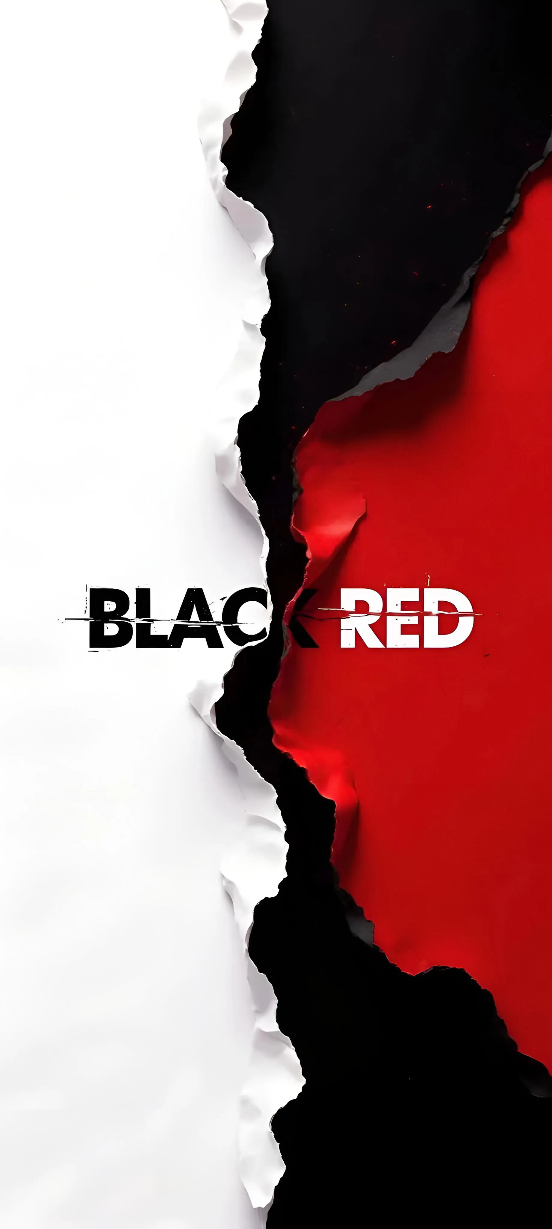 Torn Black and Red Abstract Minimal Art Design Wallpaper