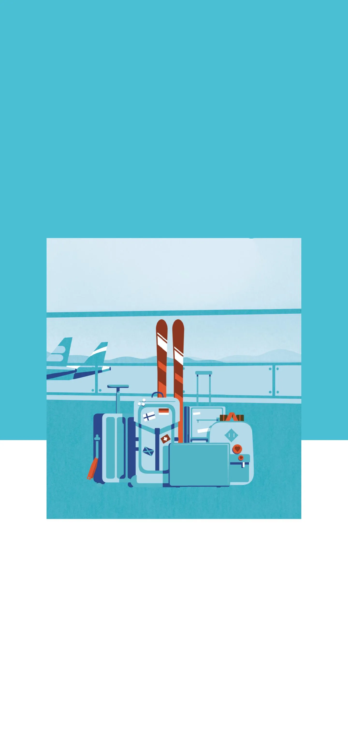 Travel Luggage and Skis Ready for Winter Adventure Wallpaper