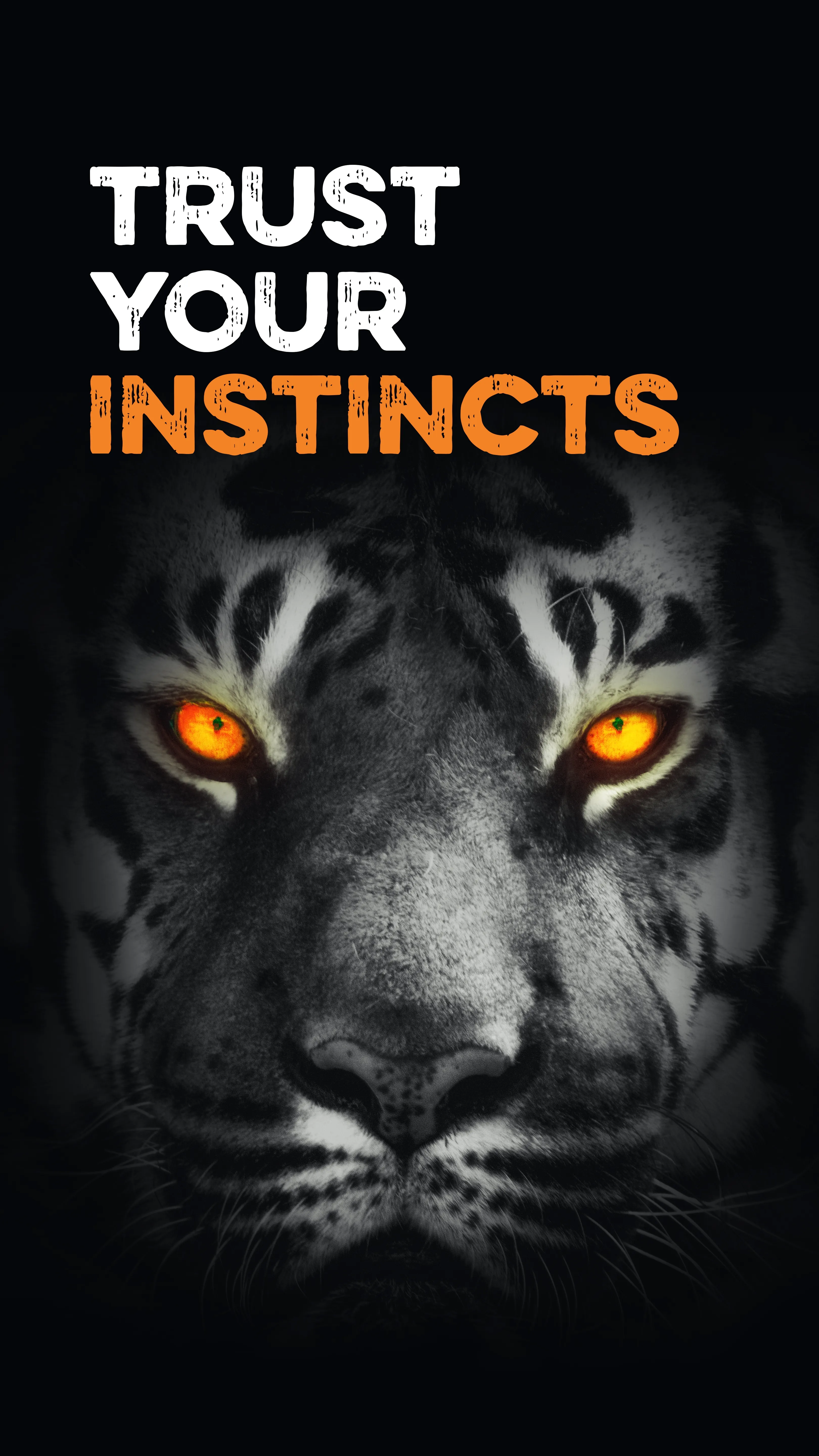 Trust Your Instincts Tiger Motivational Mobile Poster