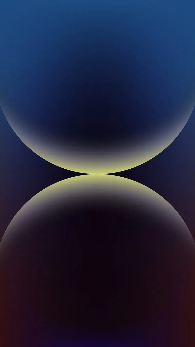 Two Glowing Spheres Rising over Soft Gradient Sky