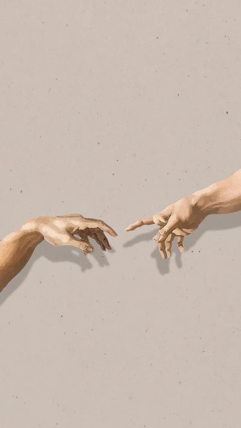 Two Hands Reaching Toward Each Other with Soft Gentle Tones