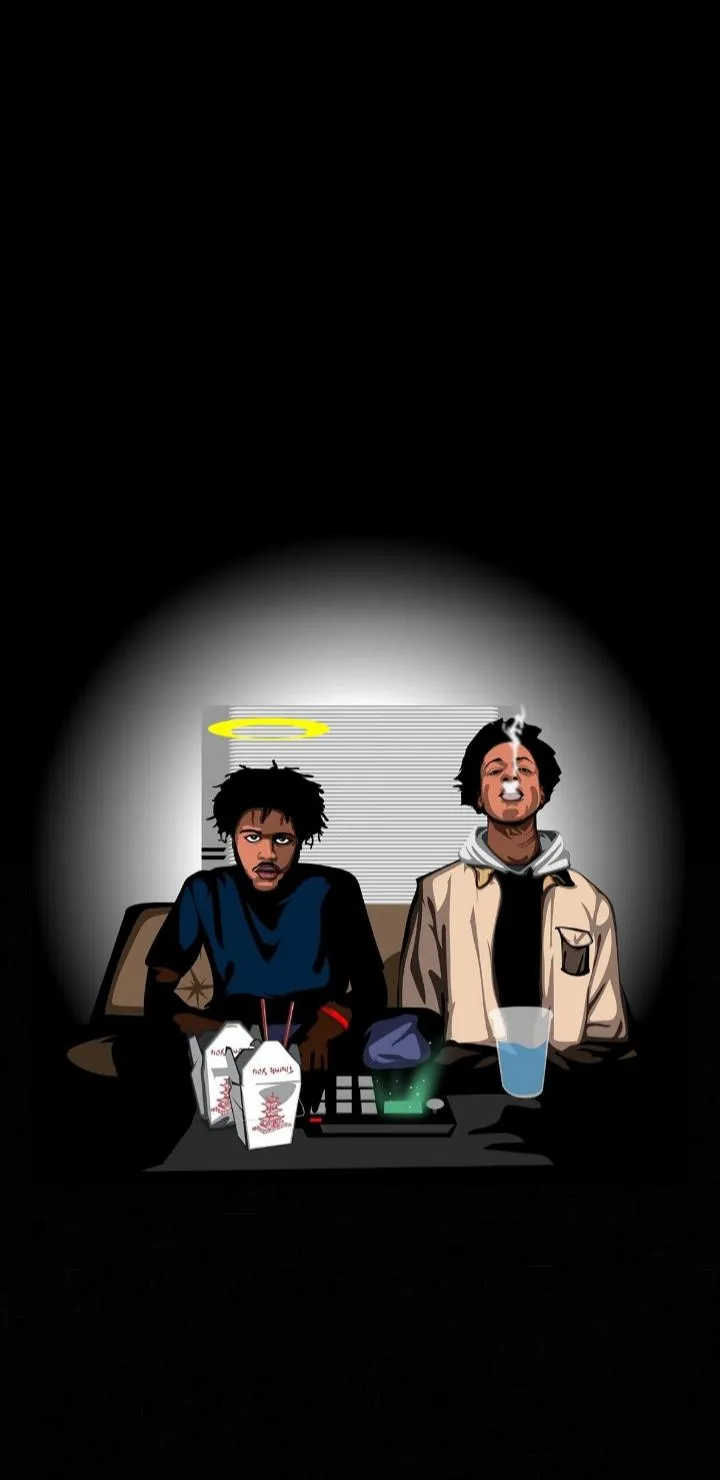 Two People in Dark Room Cinematic Scene Mobile Wallpaper