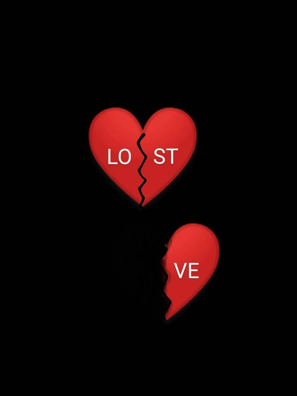 Two Red Heart Balloons Lost and Love Theme Visual Image