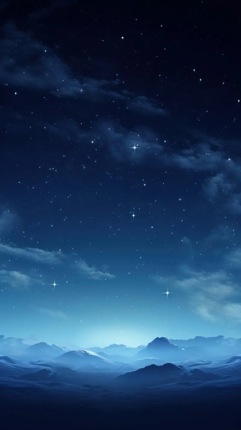 Vast Starry Sky Spreading Across Calm Night with Deep Blue