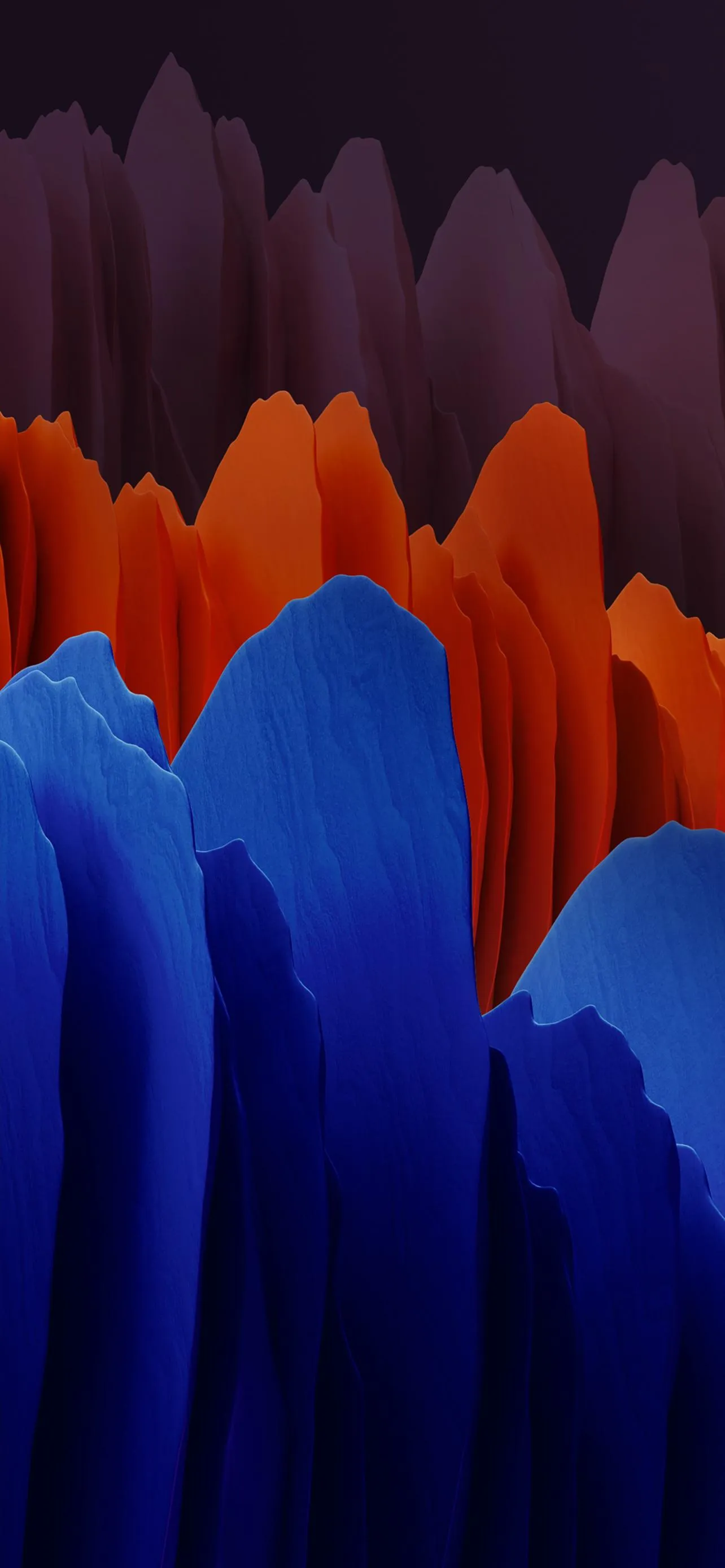 Vibrant 3D Abstract Shapes in Blue and Orange Hues Wallpaper