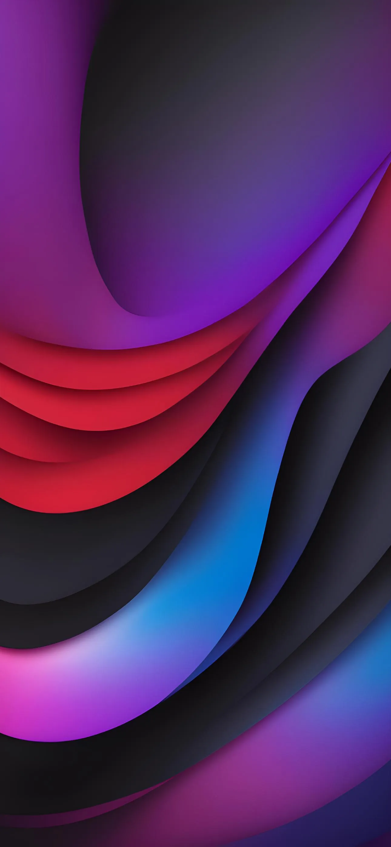 Vibrant Abstract Curves in Red and Purple Flow Wallpaper
