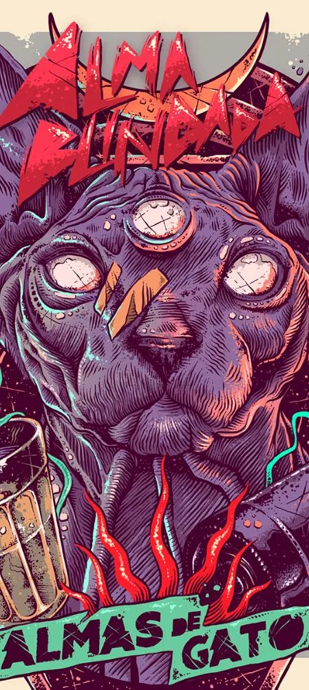 Vibrant Art of Fantasy Creature in Purple and Red Wallpaper