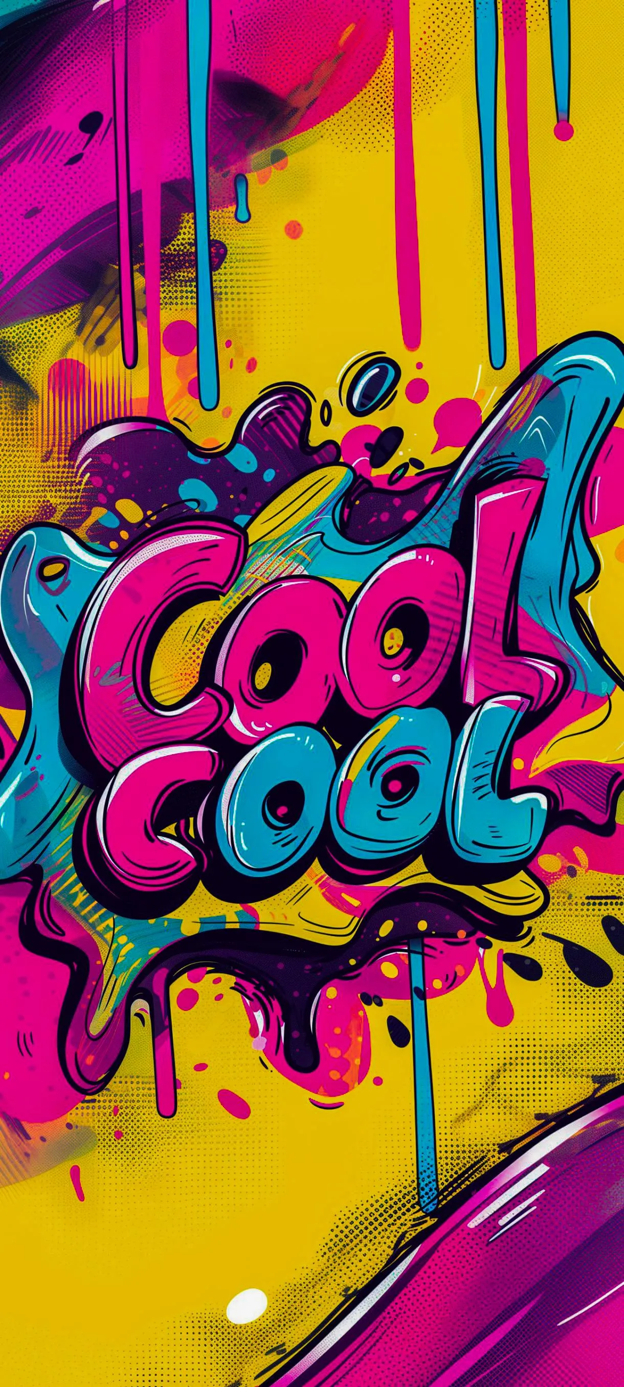 Vibrant Cool Text Graffiti Style Urban Art Mobile Wallpaper