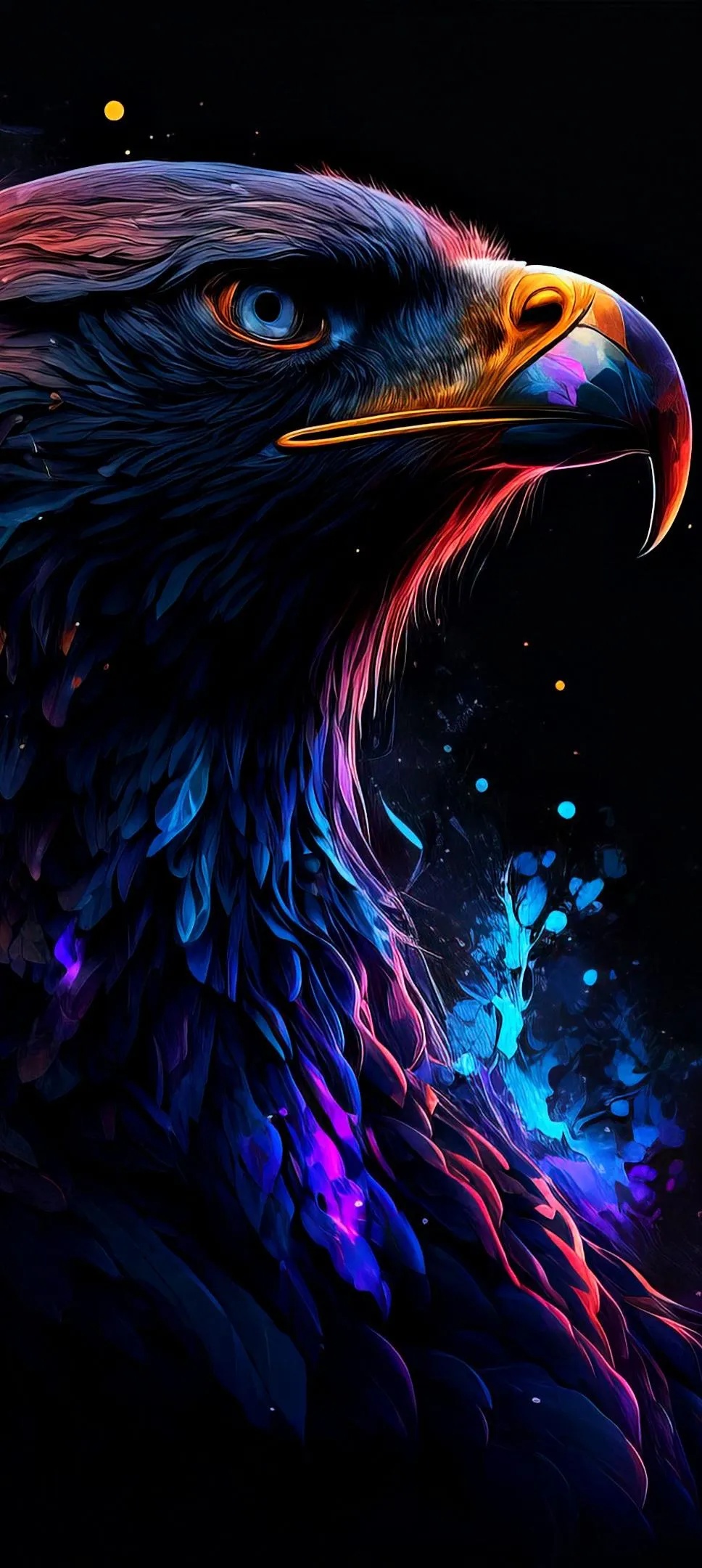 Vibrant Energy Abstract Galaxy Eagle Mobile Background