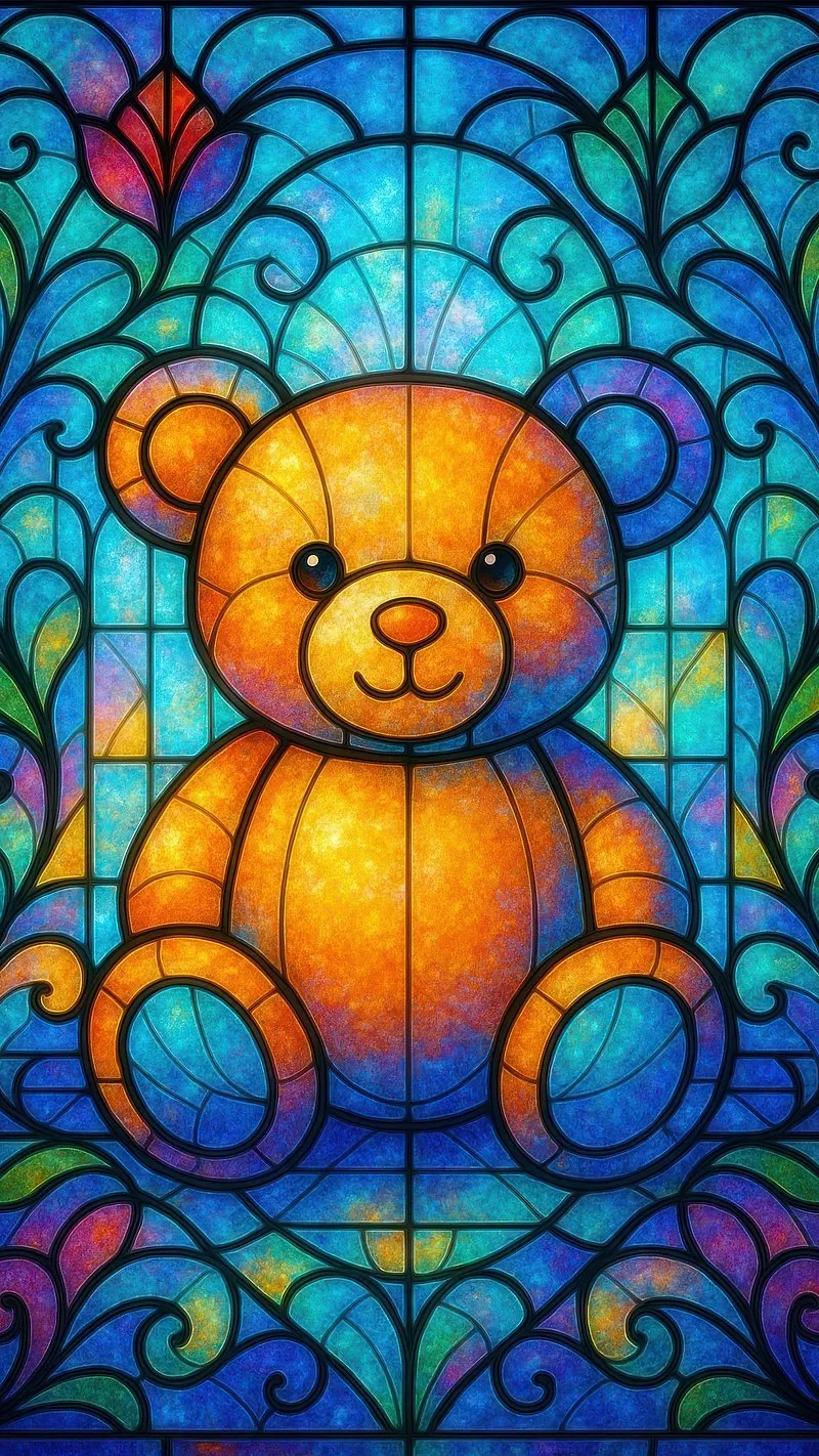 Vibrant Teddy Bear Neon Art for Pixel 9 Pro Wallpaper