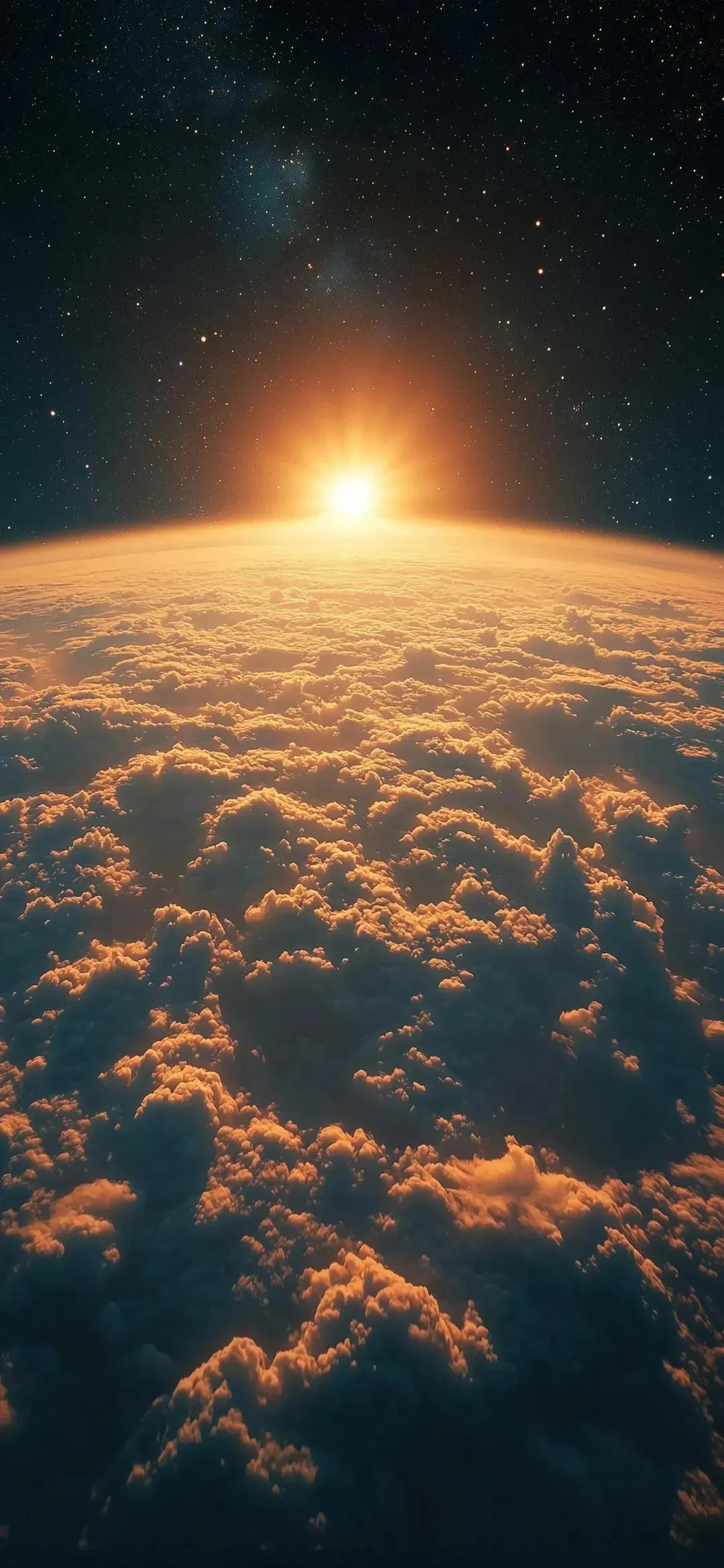 View From Space Showing Sunrise Above a Glowing Horizon