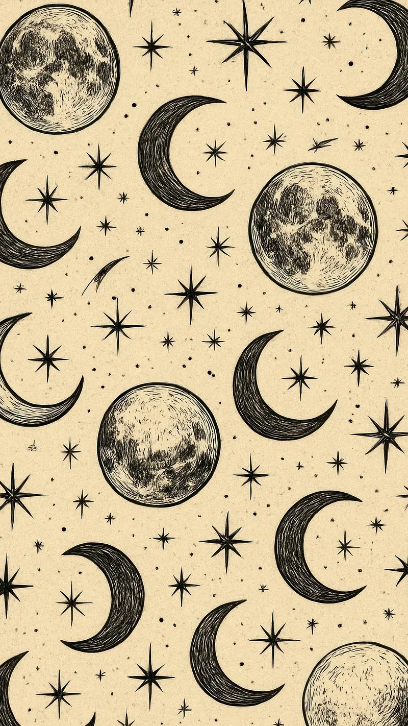 Vintage Celestial Sun and Moon Pattern for iPhone 15 Pro