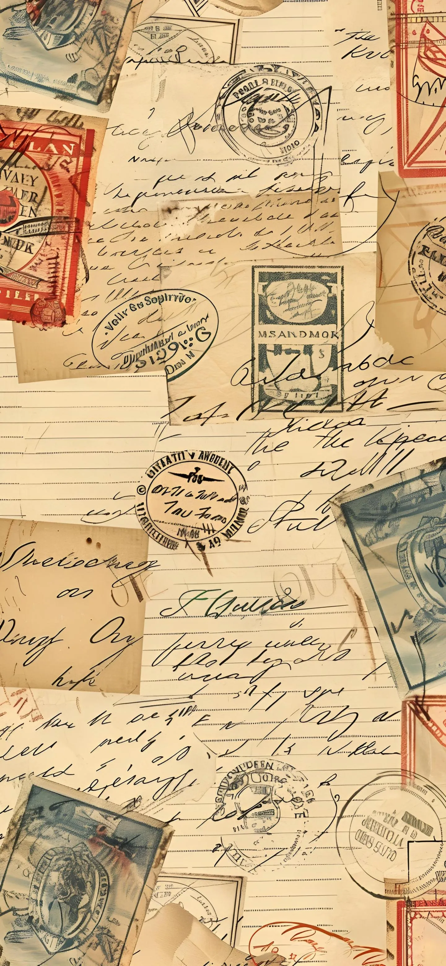 Vintage Postcard Style Background with Antique Elements