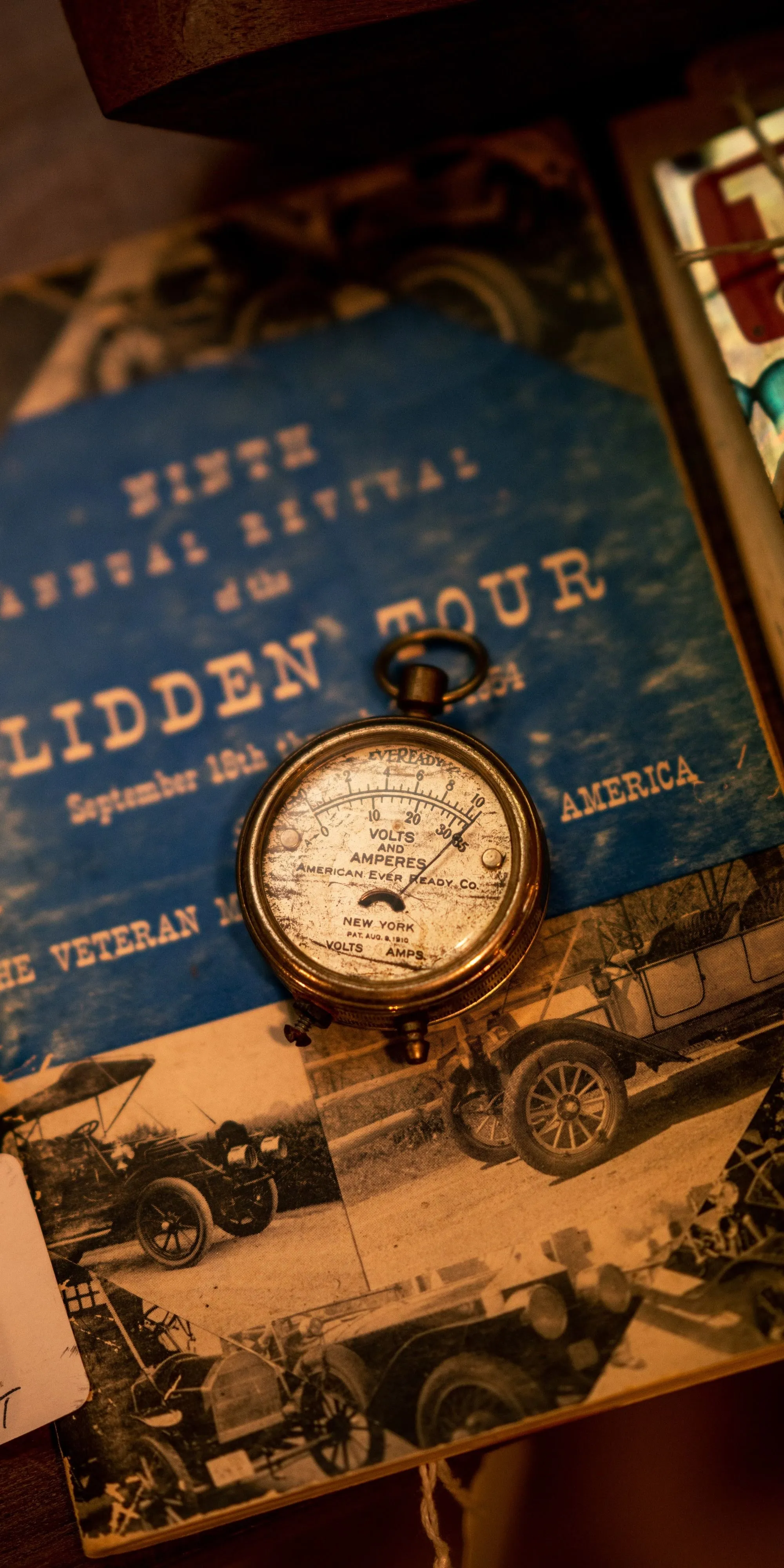 Vintage Watch with Hidden Rust Book Cover Art Wallpaper