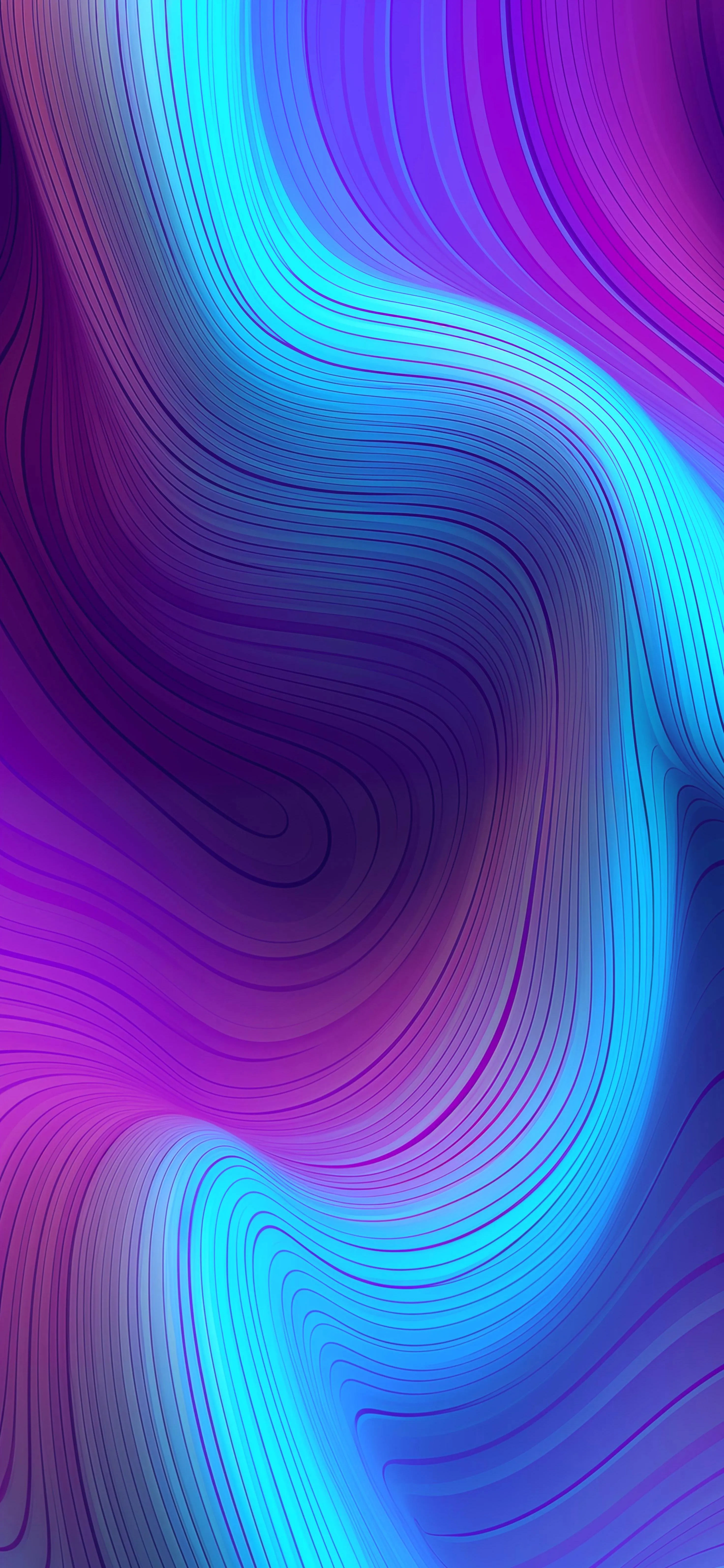 Vivid Blue and Purple Abstract Wavy Pattern with Soft Glow