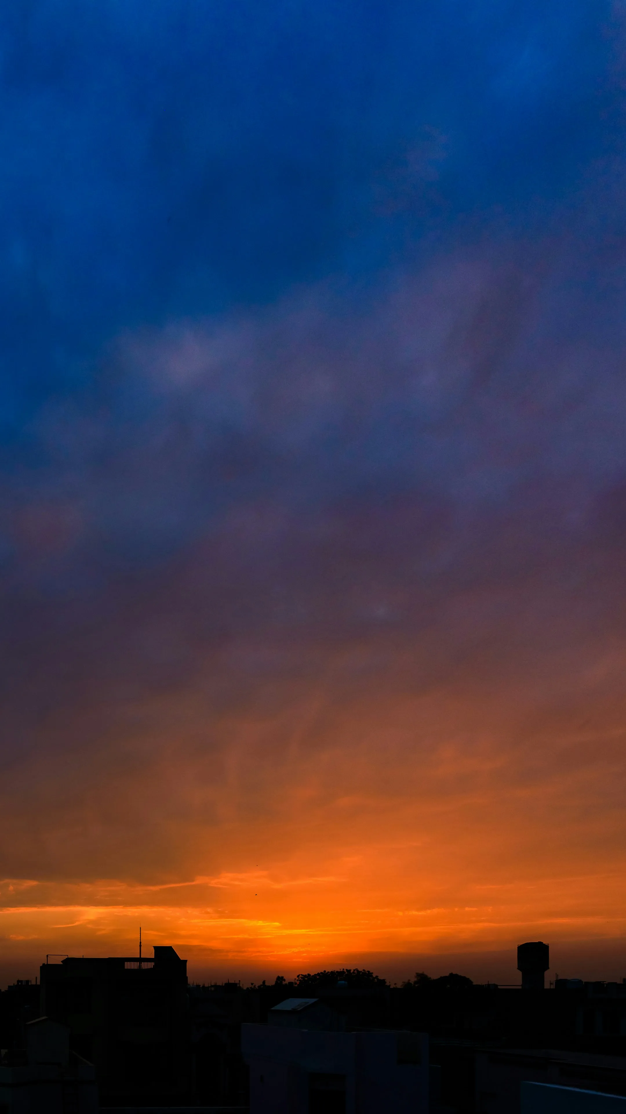 Vivid Sunset with Orange and Purple Sky Horizon Free Image