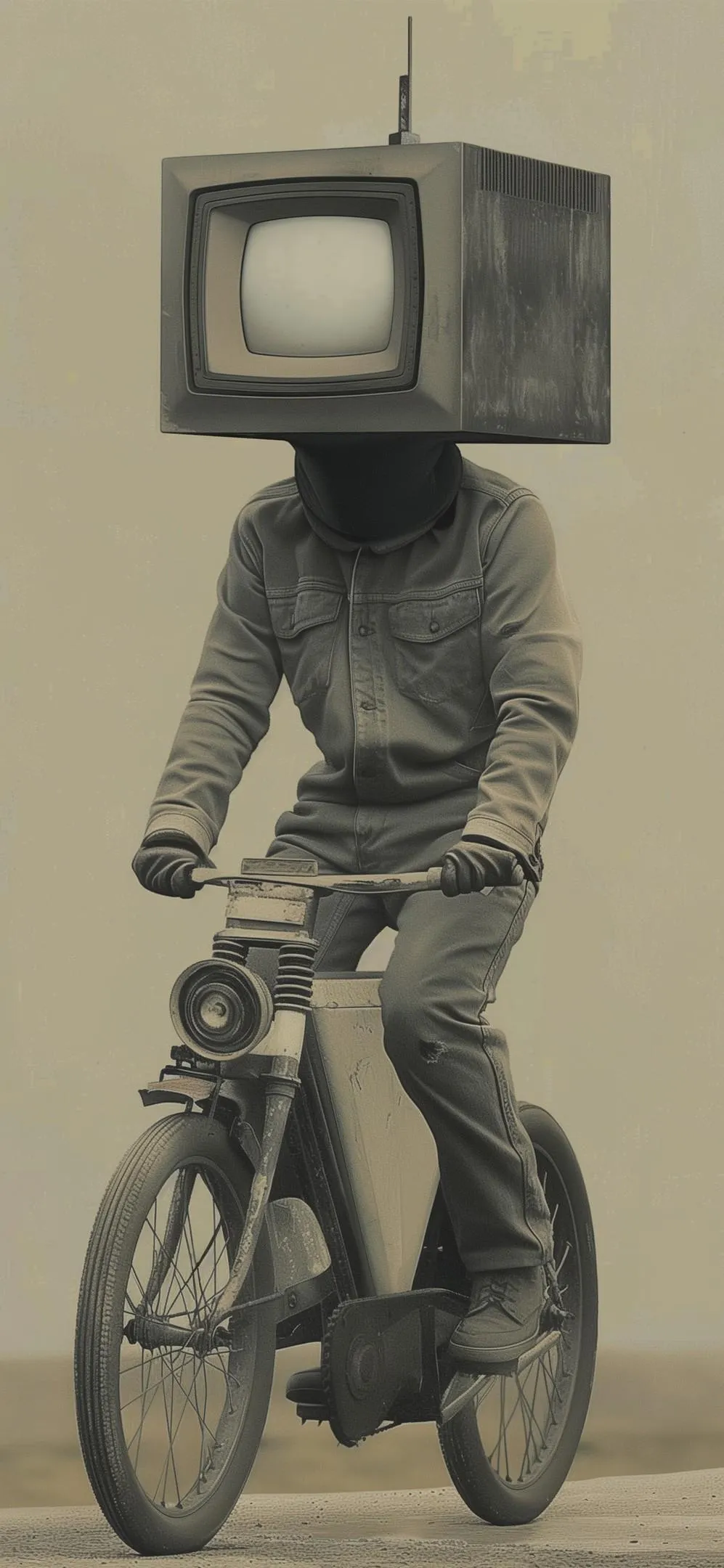 Wallpaper of Retro TV Head Art Concept Mobile Background