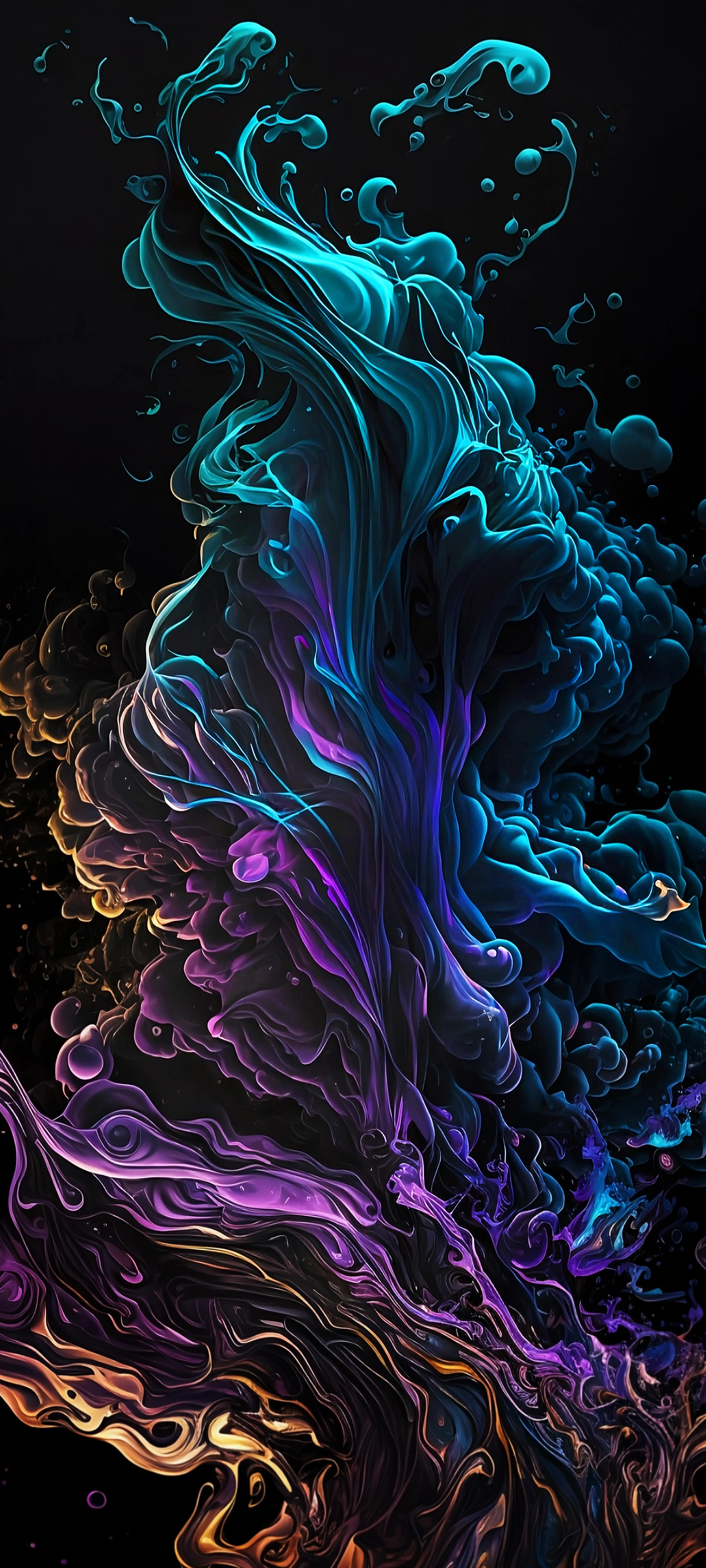 Wallpaper of Vibrant Abstract Smoke in Blue and Purple