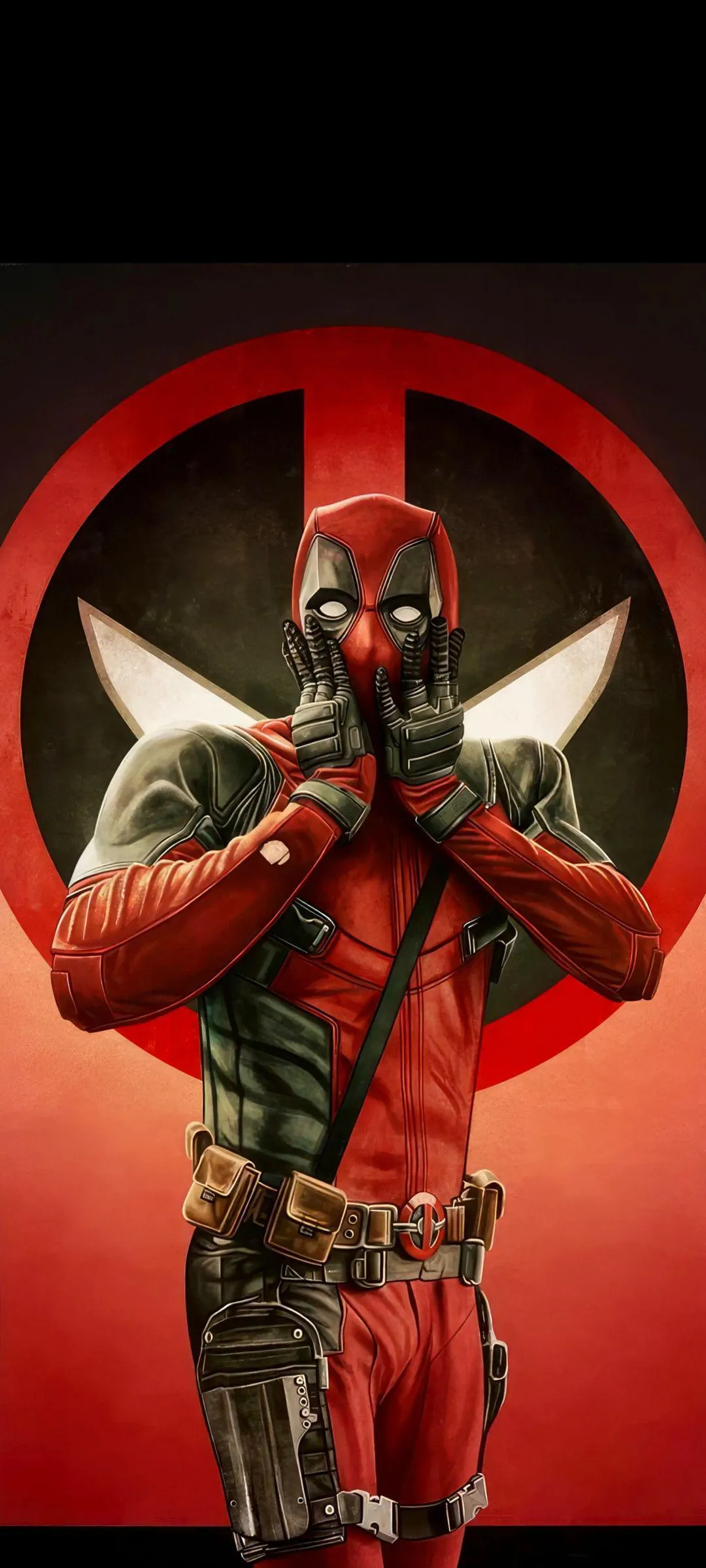 Warrior in Red Armor with Weapon in Heroic Pose Wallpaper