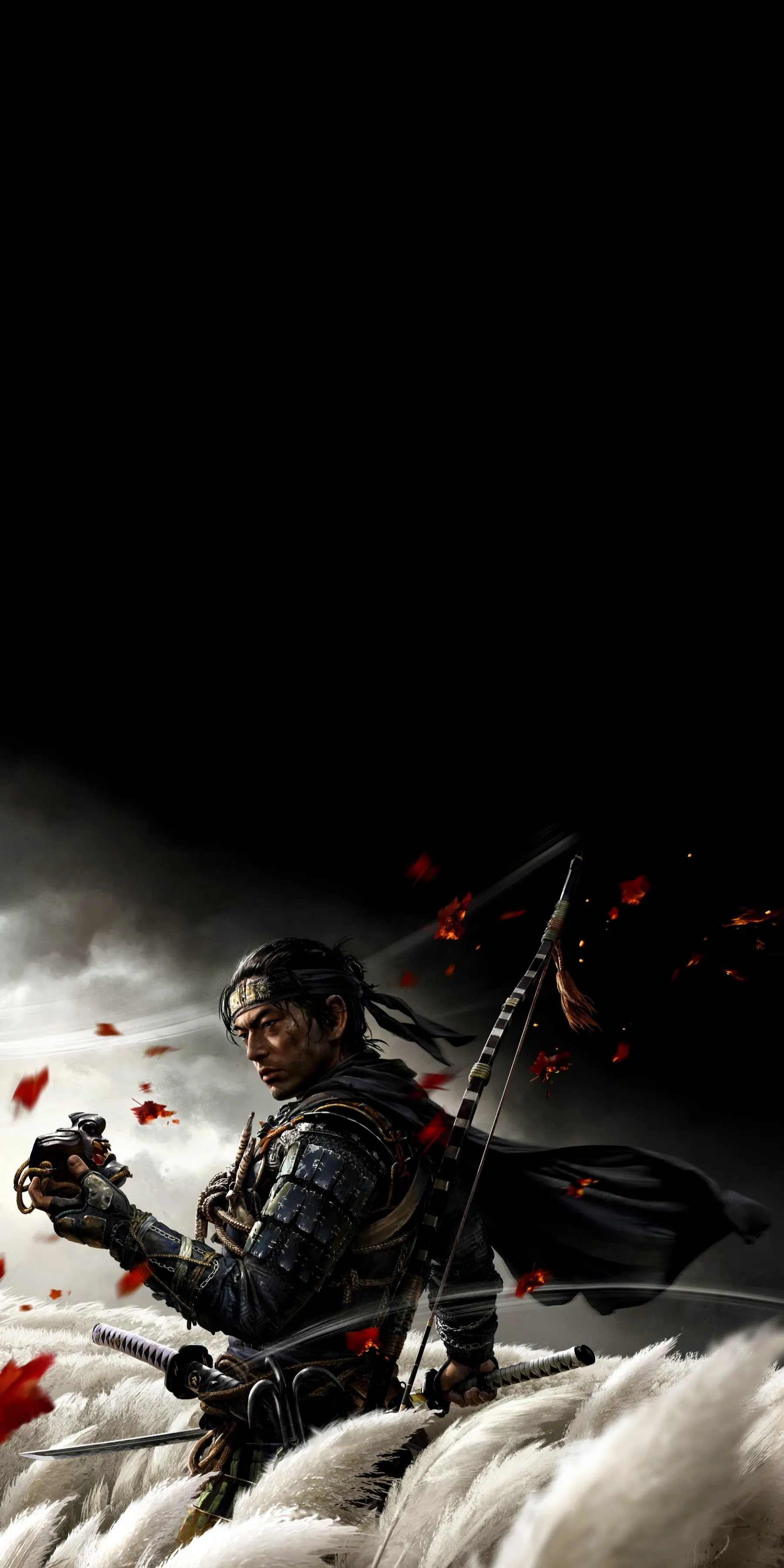 Warrior Standing in Smoke Holding Sword in Action Wallpaper