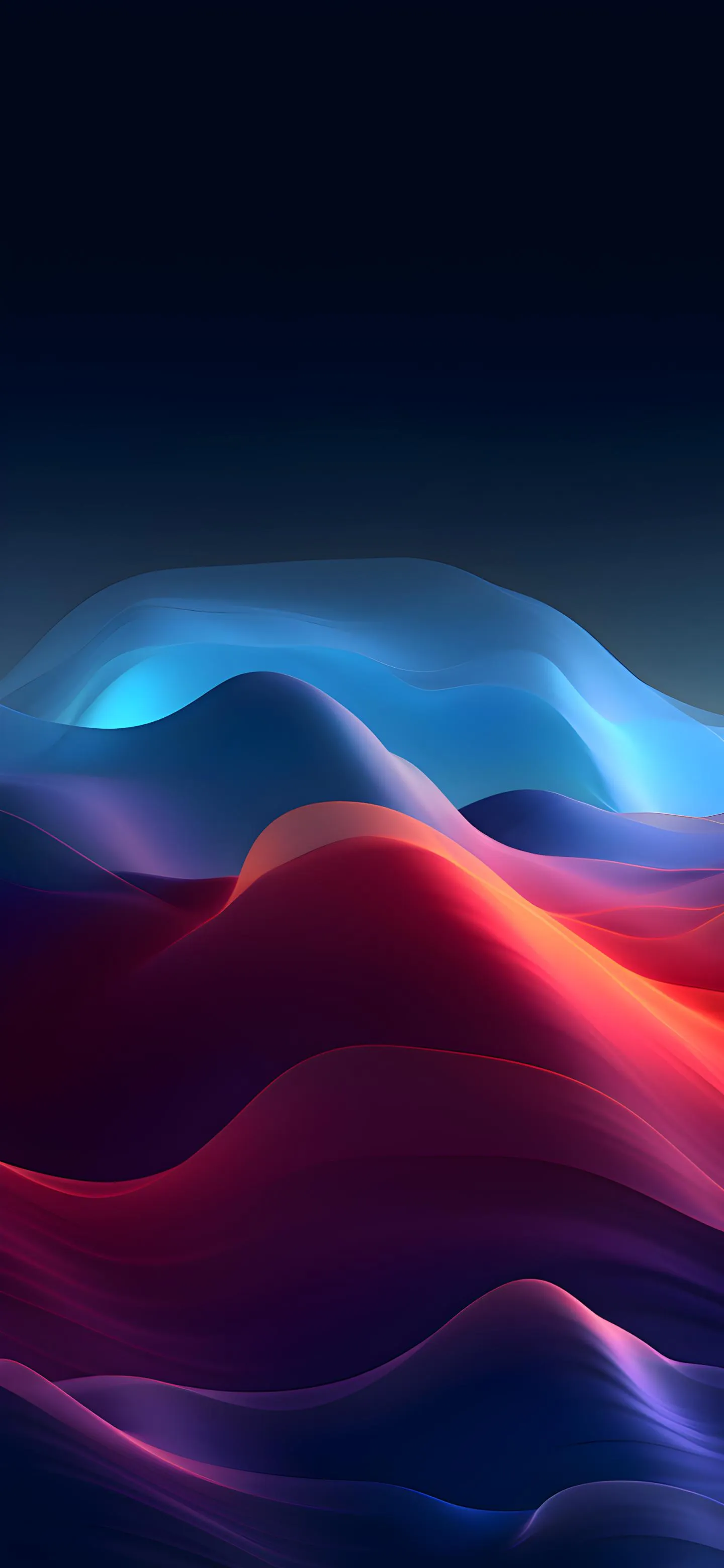 Wavy Abstract Red and Blue Lines in Dark Lighting Wallpaper