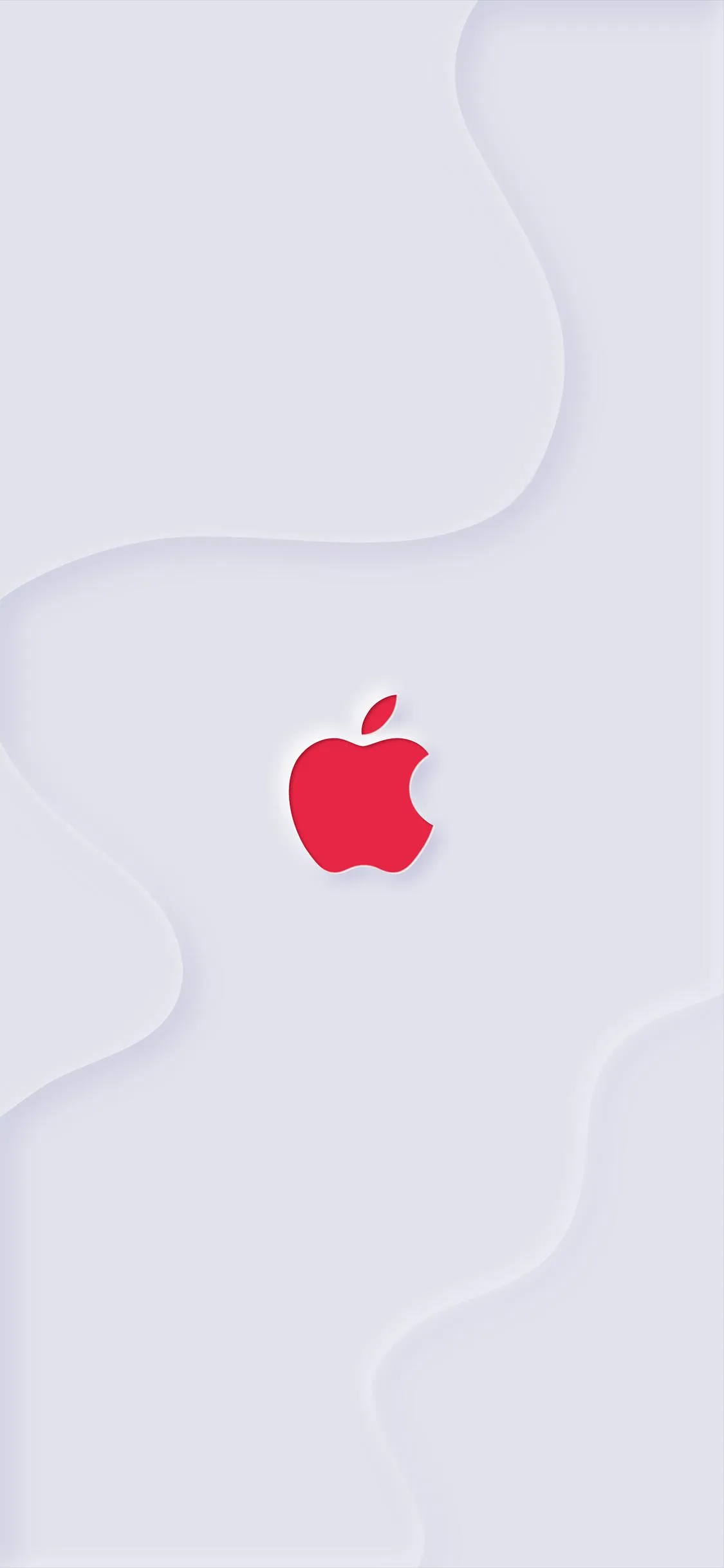 White Abstract Apple Logo 3D Patterned Mobile Wallpaper