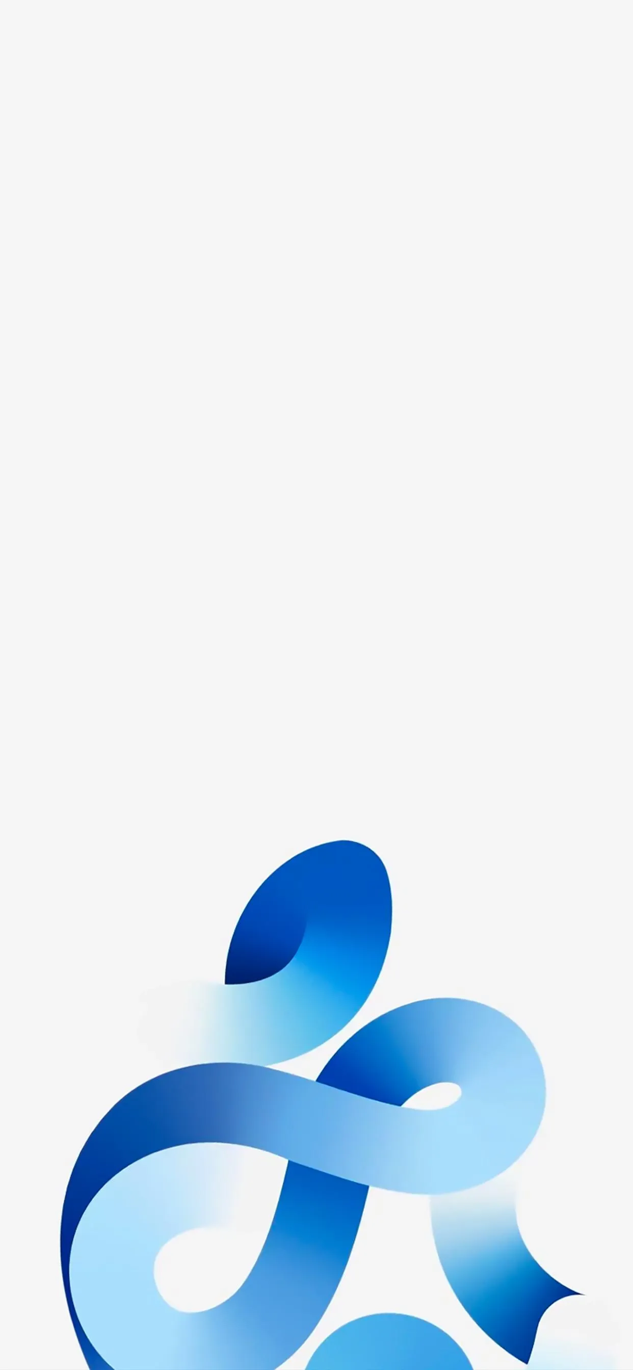 White Background with Blue Abstract 3D Shape Wallpaper