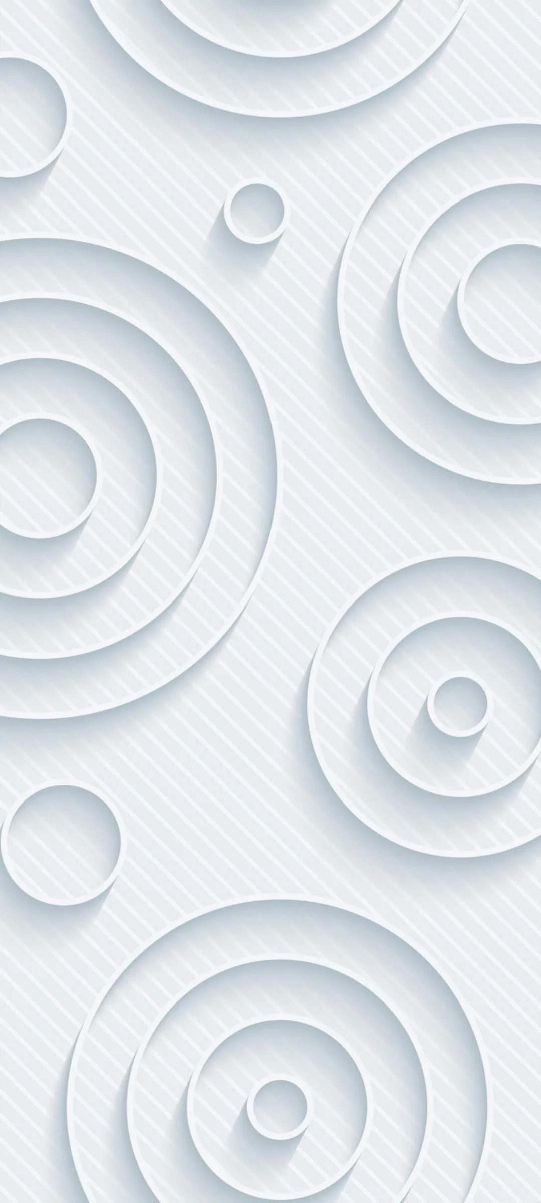 White Circular Patterns Creating 3D Minimal Design Wallpaper