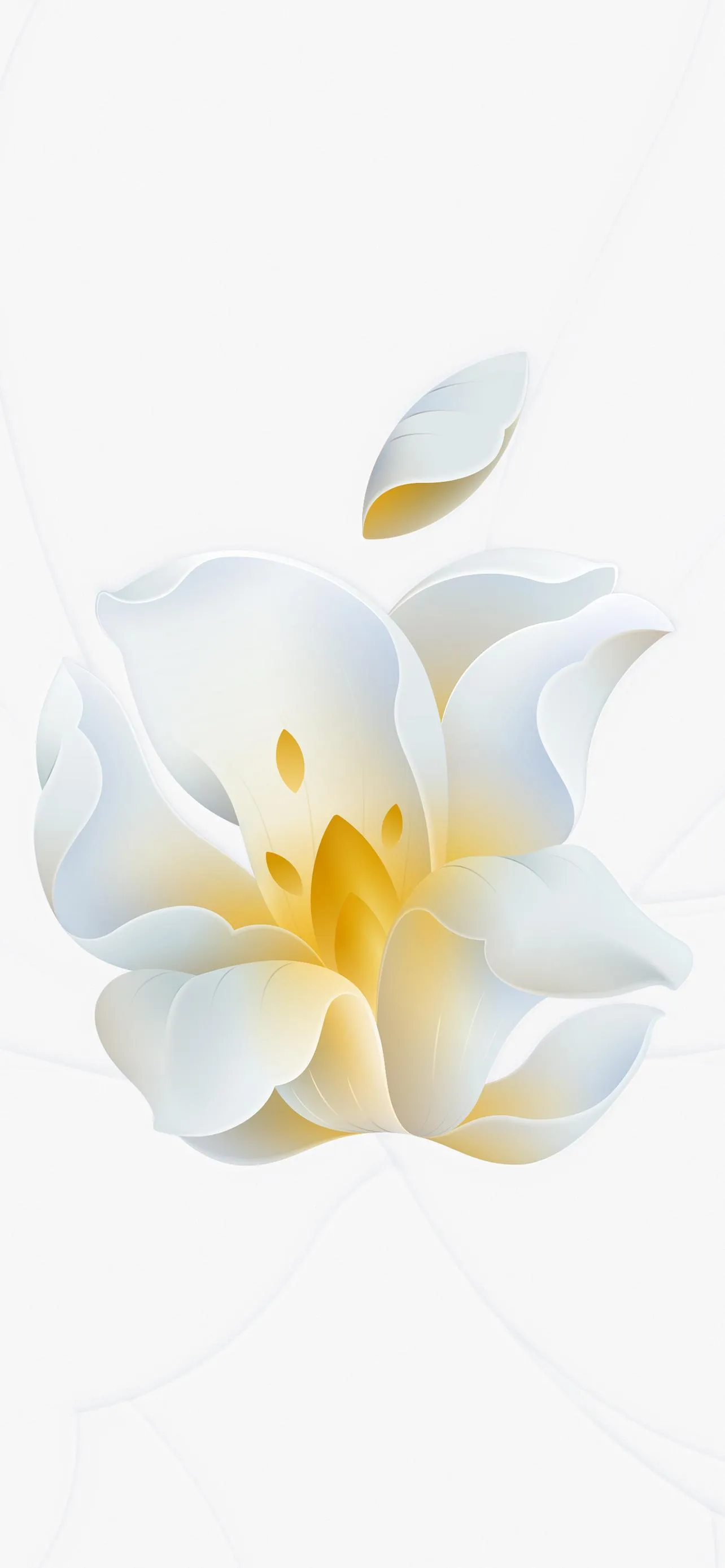White Flower Apple Logo Bloom Mobile Wallpaper for Android