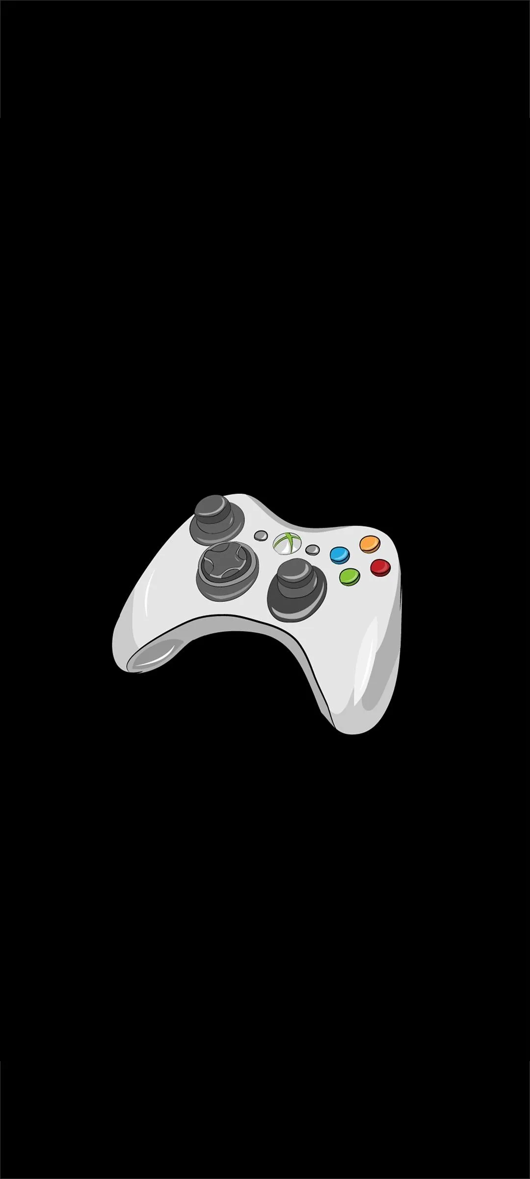 White Game Controller on Black Minimal Background Wallpaper