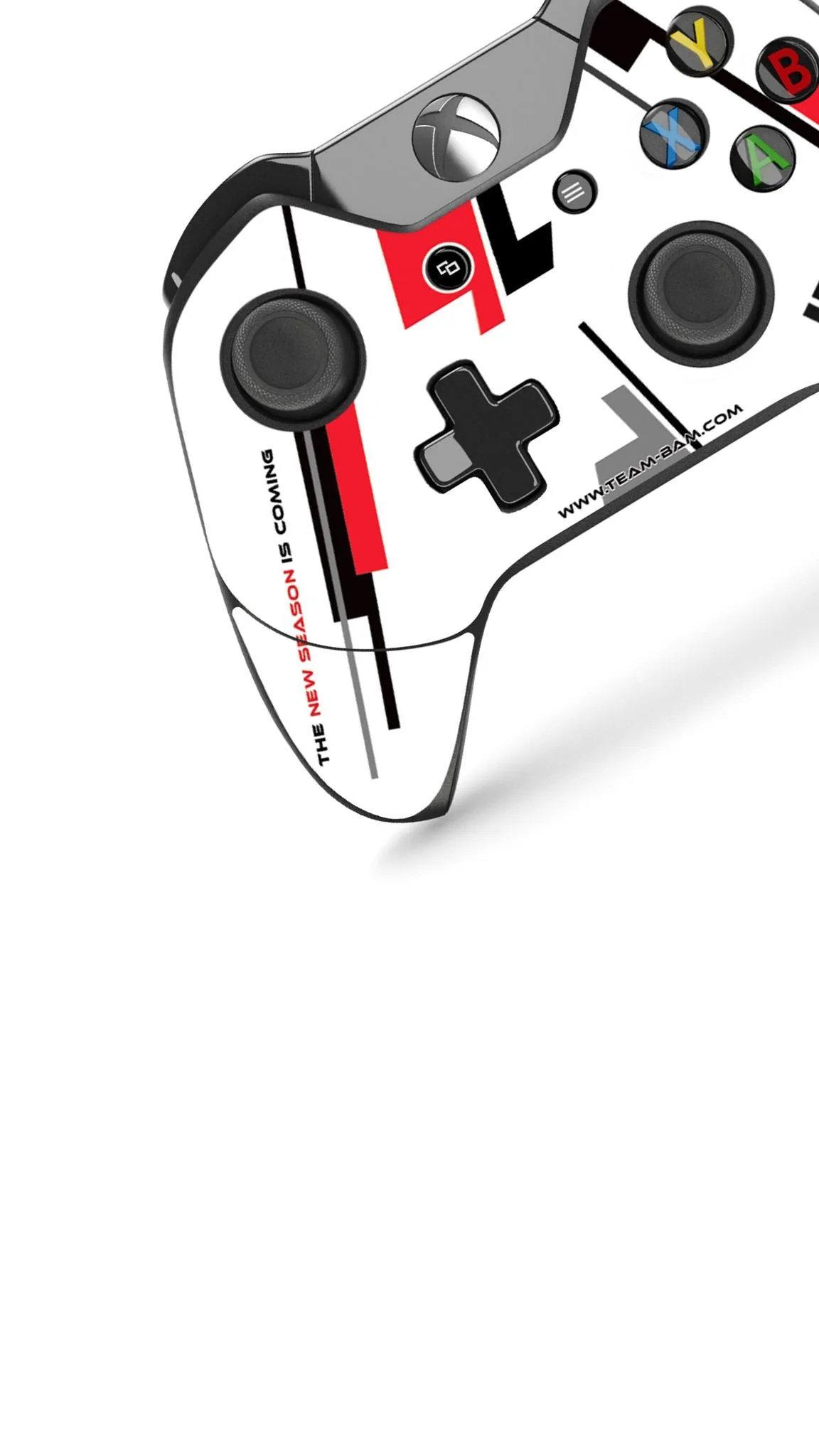White Gaming Controller with Red Button Focus Wallpaper