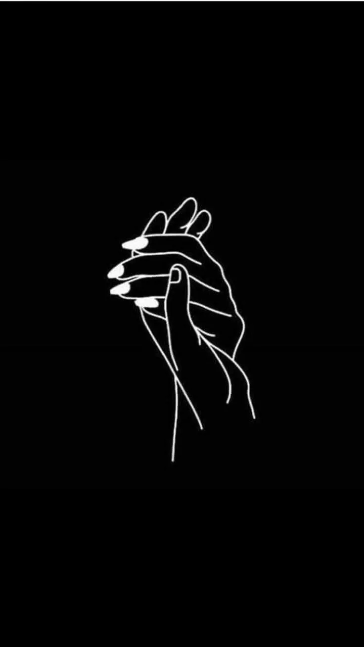 White Line Hands Holding Each Other Showing Gentle Affection